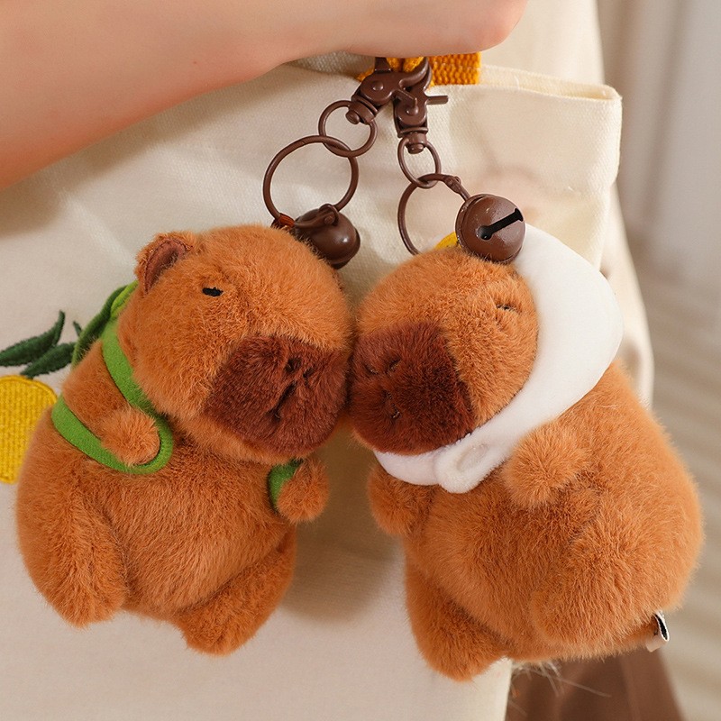 Sevimli Kapibara Peluş / Yeşil Sülfat / Peluş Anahtarlık / Capybara Oyuncak /  Yüksek Kalite