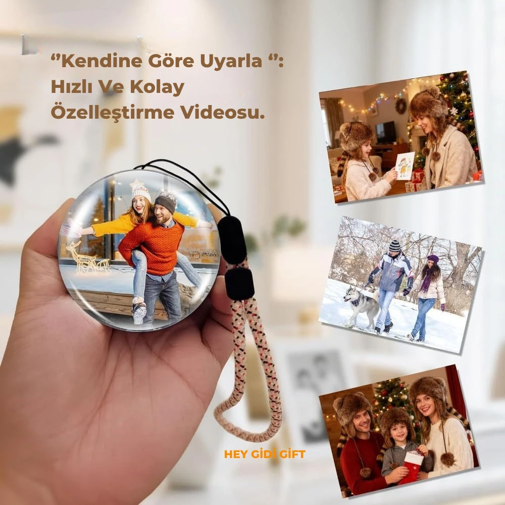 Kişiye Özel Fotoğraflı & Videolu Anı Küresi – Hızlı Özelleştirme, Mükemmel Hediyelik Tasarım