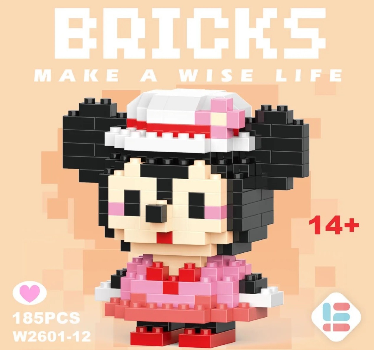 Bricks 3D Yapboz Puzzle / Minnie Maus Sevimli Figür / Eğlenceli Setler / Hobi+