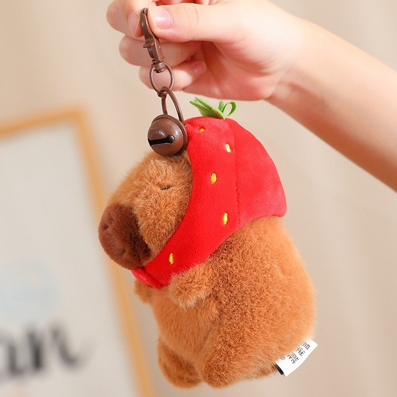 Sevimli Kapibara Peluş / Yeşil Sülfat / Peluş Anahtarlık / Capybara Oyuncak / Yüksek Kalite