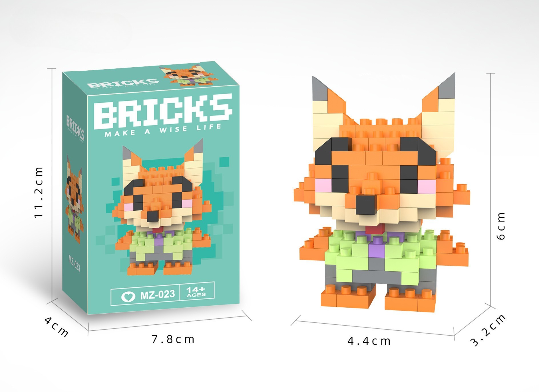 Bricks 3D Yapboz Puzzle / Zootopia Nick Wilde Sevimli Figür / Eğlenceli Setler / Hobi+ 
