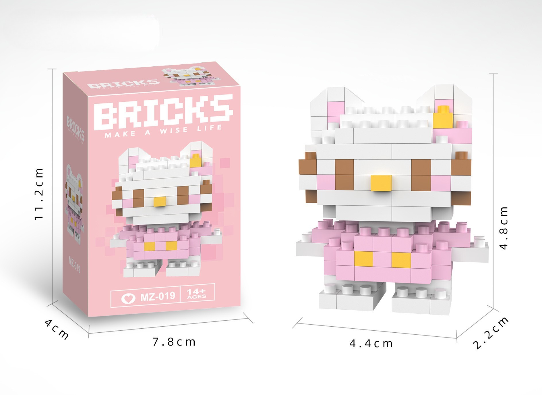 Bricks 3D Yapboz Puzzle / Hello Kitty Sevimli Figür / Eğlenceli Setler / Hobi+