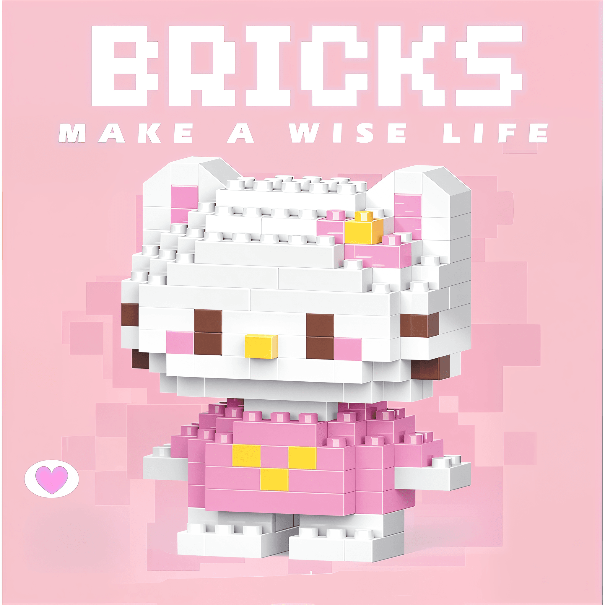 Bricks 3D Yapboz Puzzle / Hello Kitty Sevimli Figür / Eğlenceli Setler / Hobi+