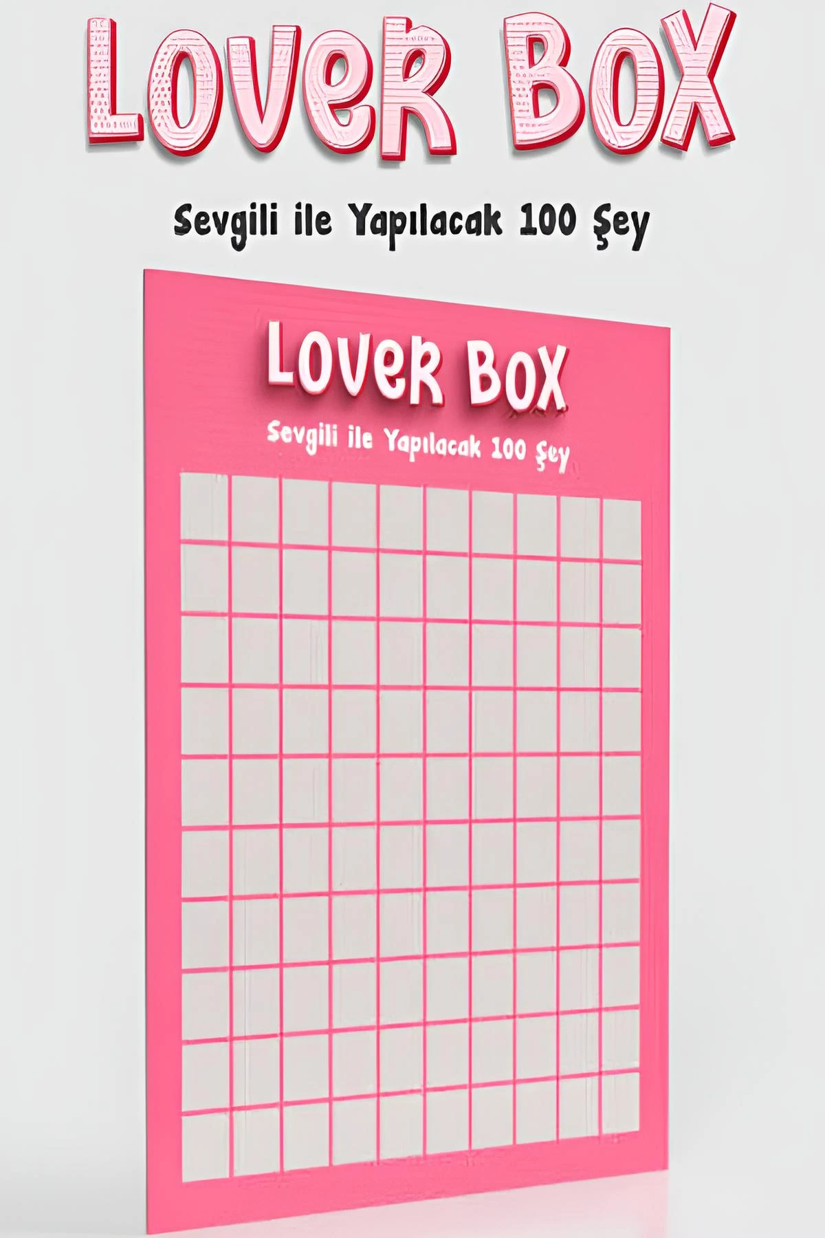 Loverbox | Lover Box Sevgili Ile Yapılacak 100 Şey Poster | Sevgiliye Hediye | Kazınabilir Poster