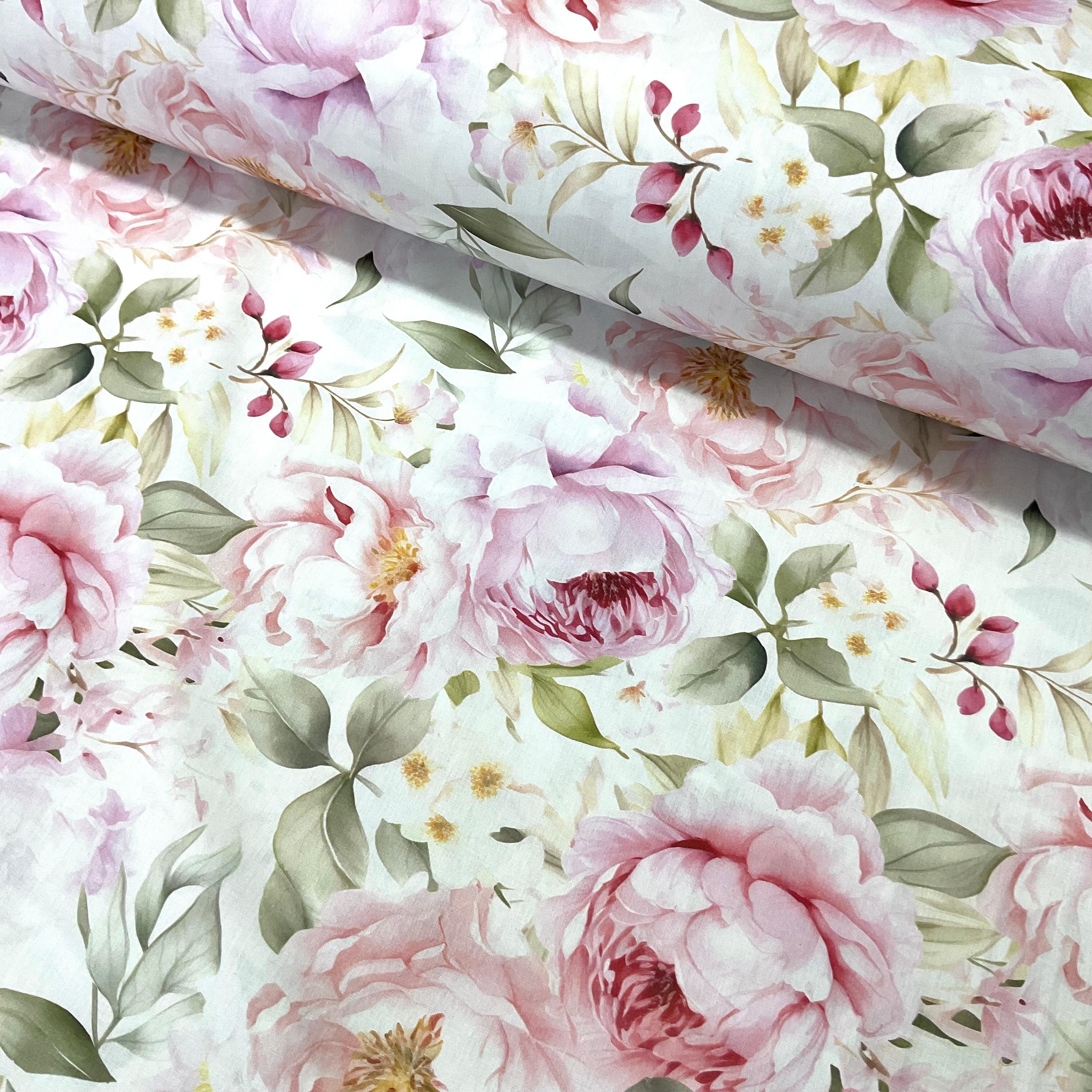 Pak Soft Güller Dijital Poplin Kumaş