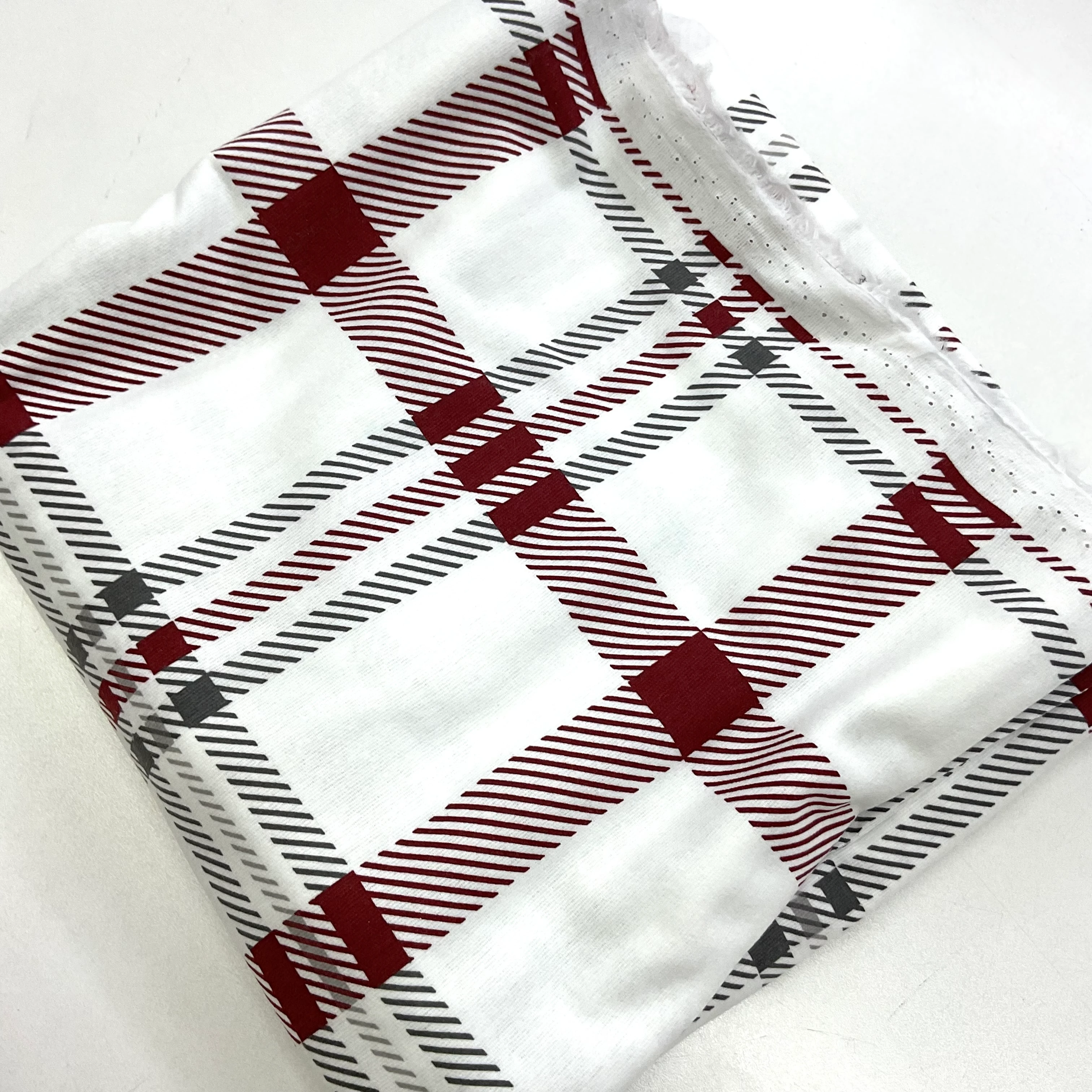 Bordo Ekose 110*240 Cm Parça Pazen Kumaş 