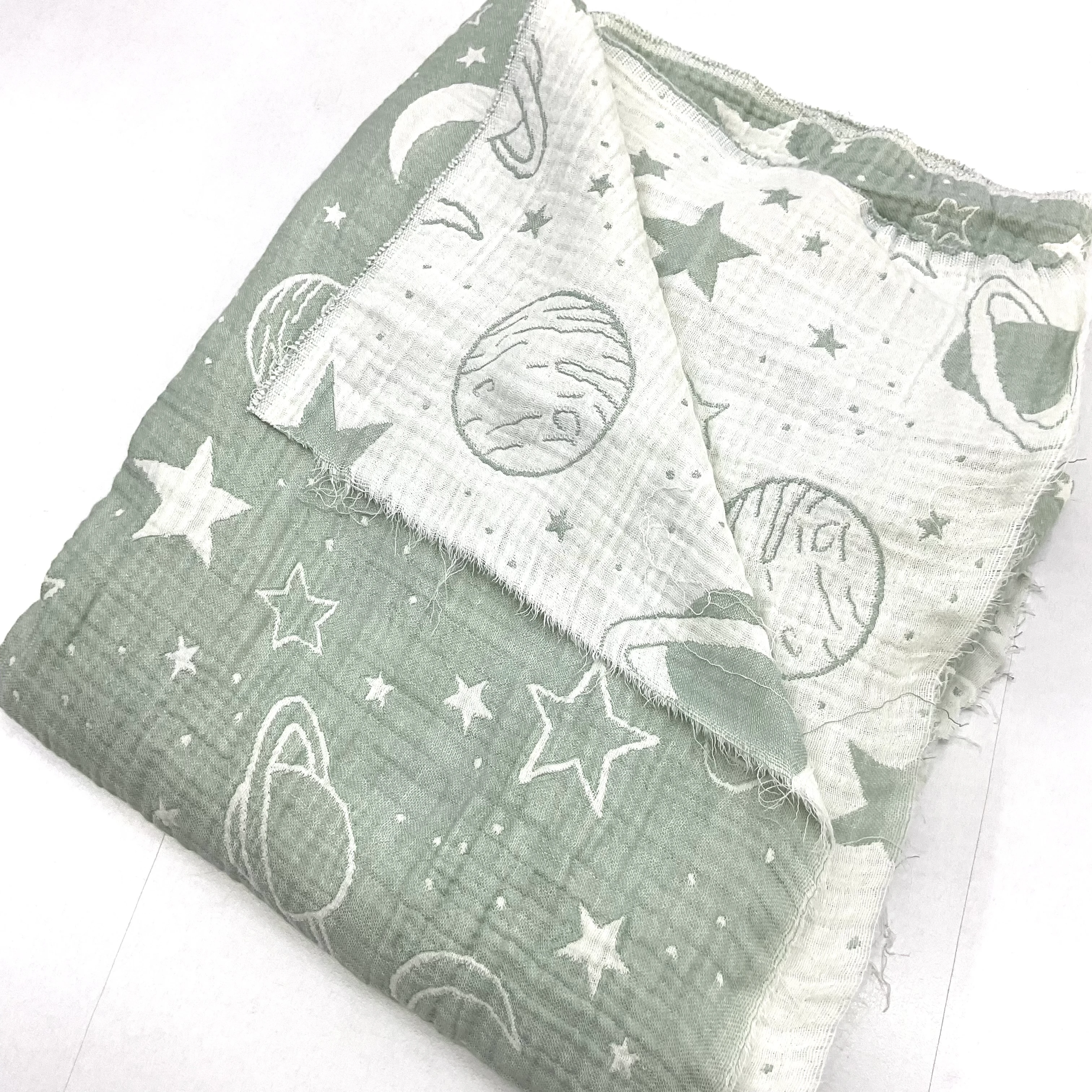 Mint Gezegenler 100*125 cm Parça Multi Müslin Kumaş