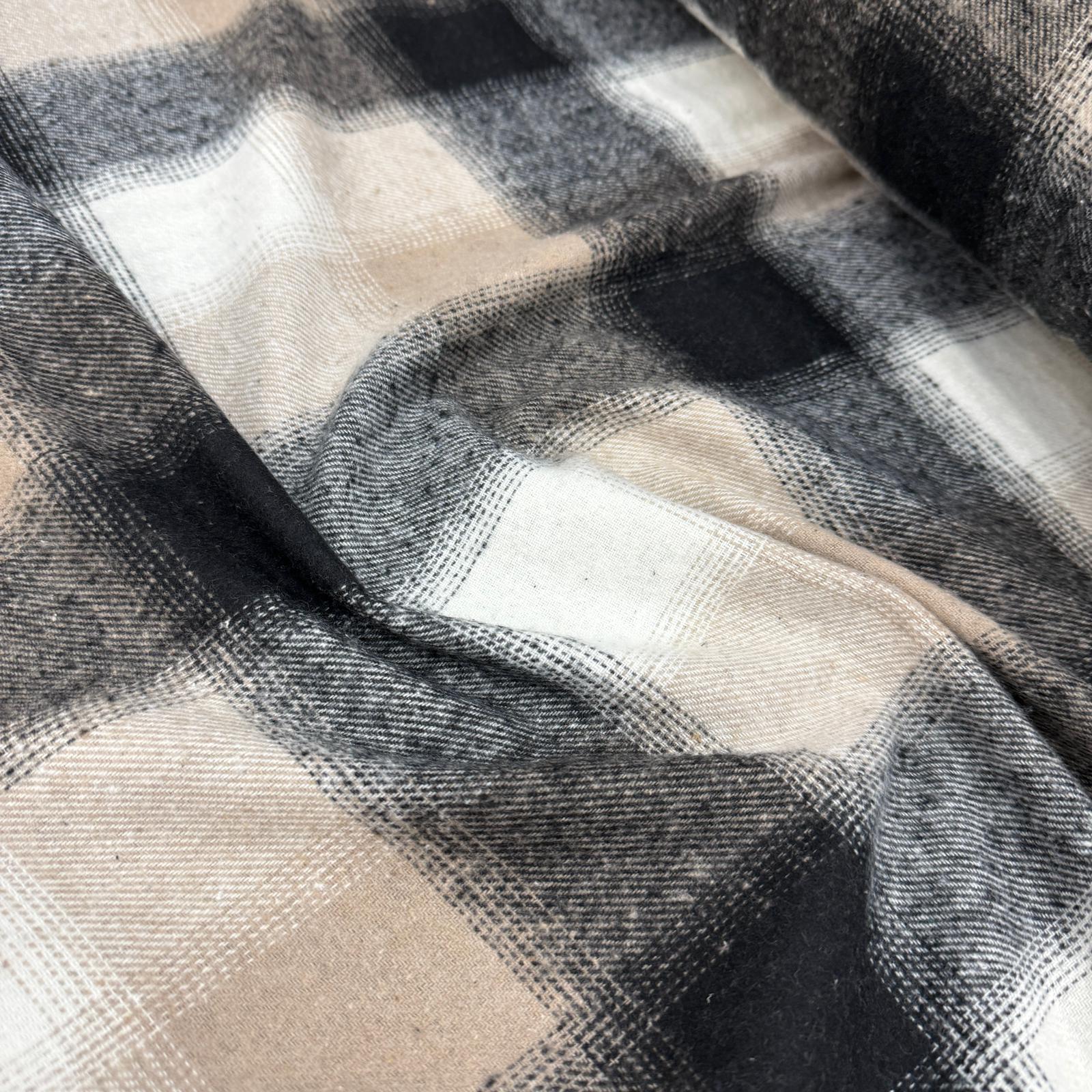 Bej Büyük Ekose Oduncu Kumaş