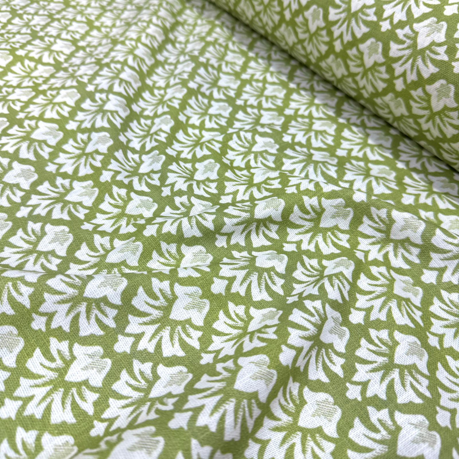 Damask Yapraklar Pamuk Keten Kumaş