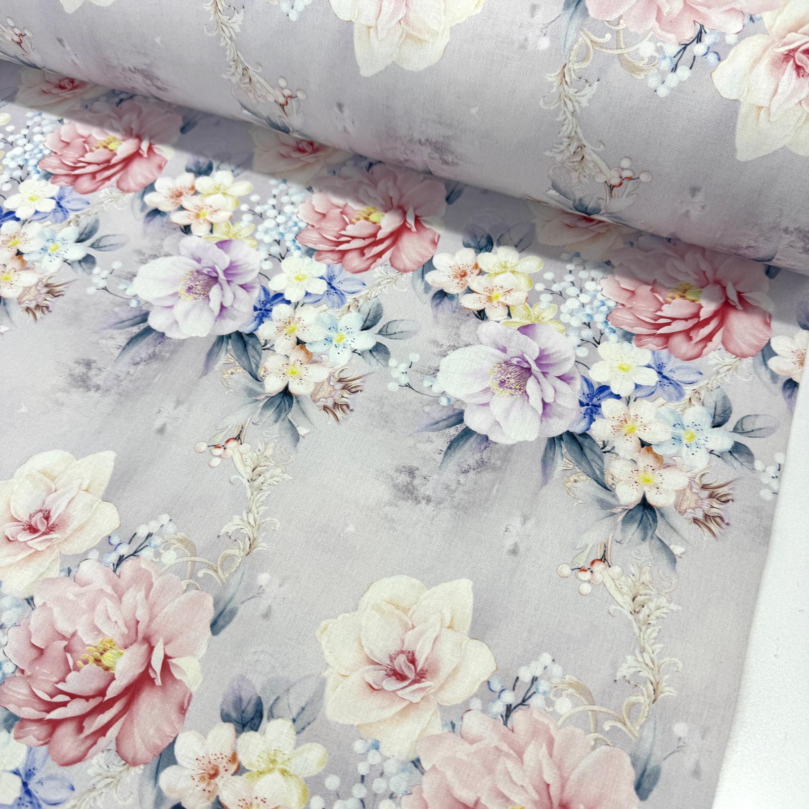 Duvar Çiçekleri Dijital Poplin Kumaş