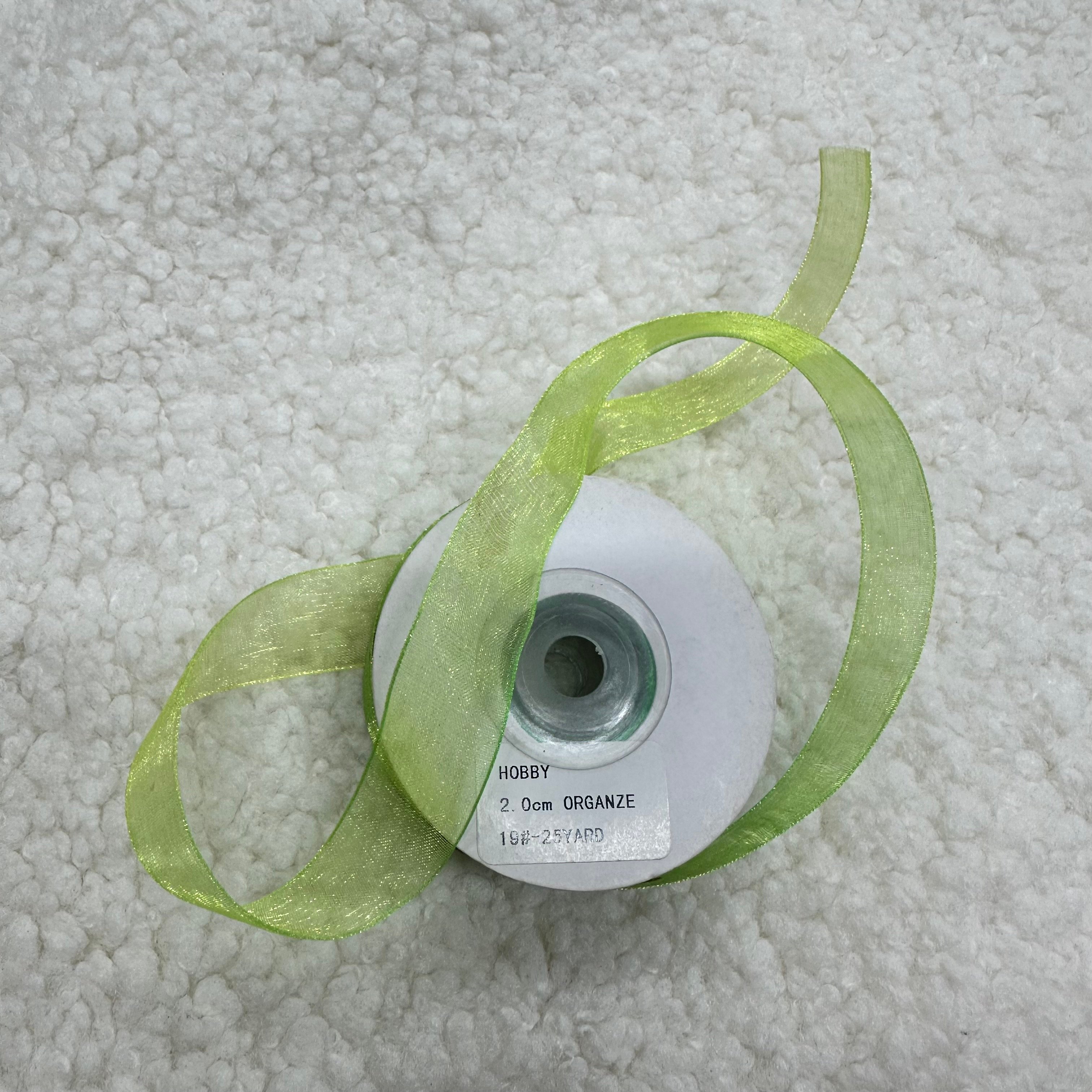 Fıstık Yeşili Organze Kurdele 2 Cm