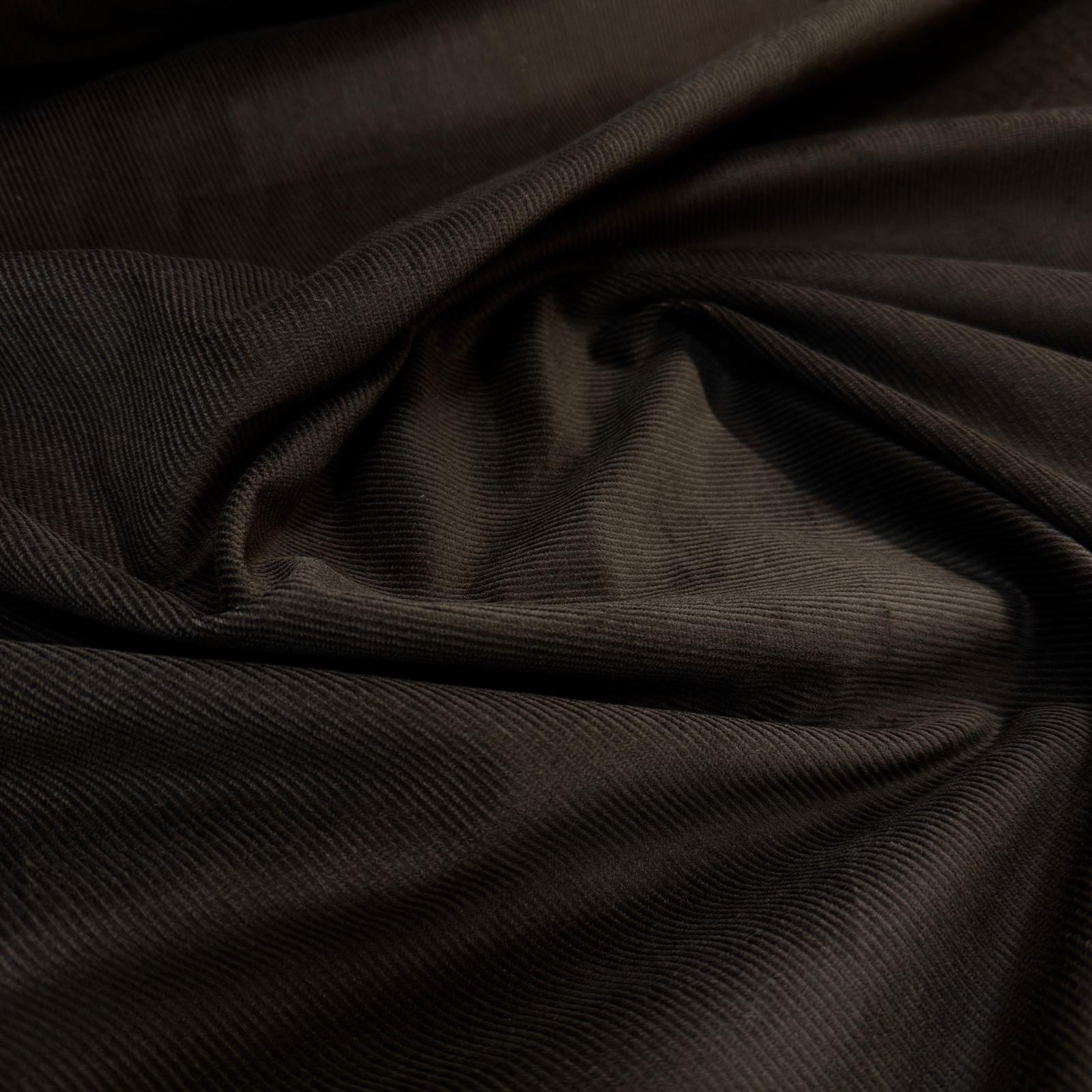 Antrasit Kahve Likralı Pamuk Fitilli Kadife Kumaş