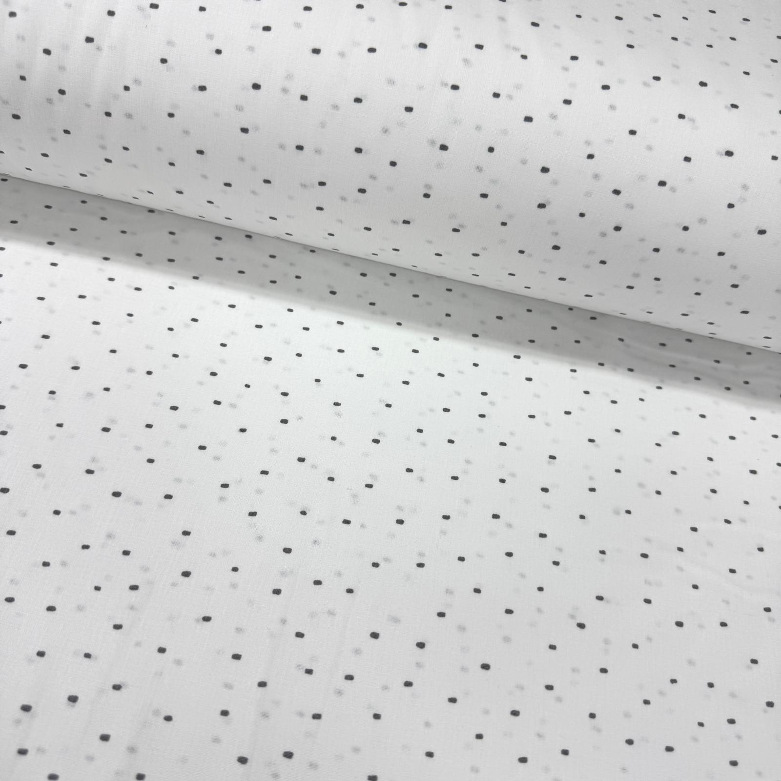 Siyah Noktalar Poplin Kumaş