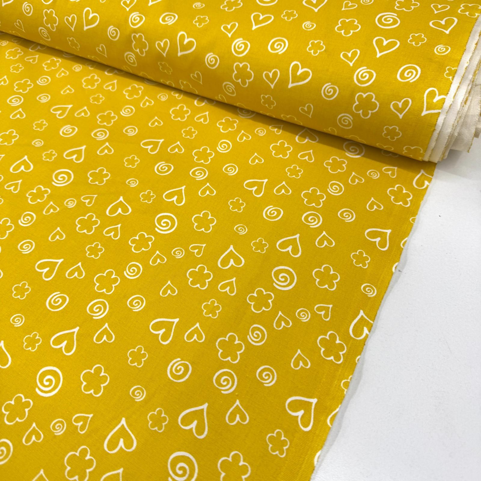 Kalpli Karışık Desenler Premium Poplin Kumaş