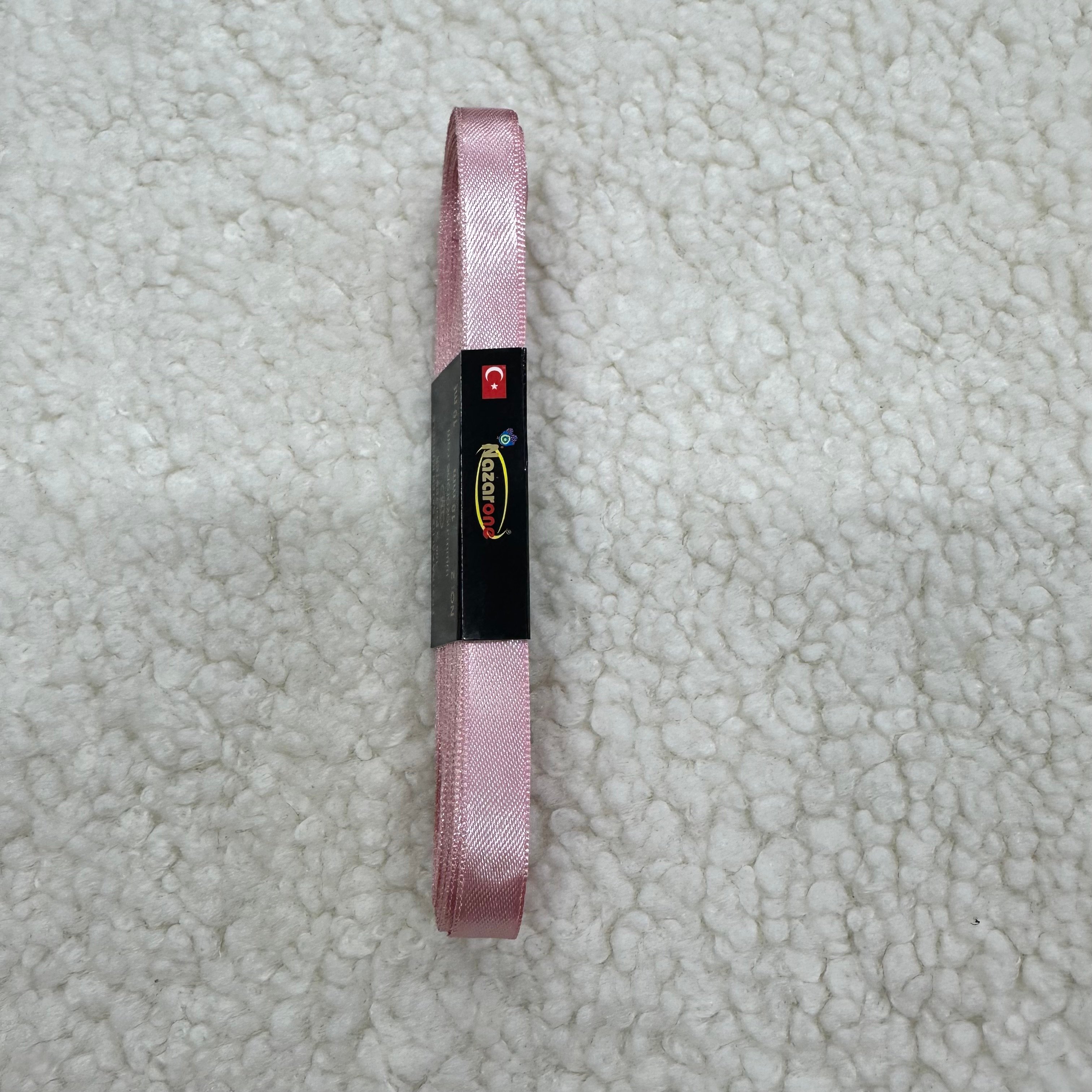 Bir Cm Pudra Pembe Saten Kurdele