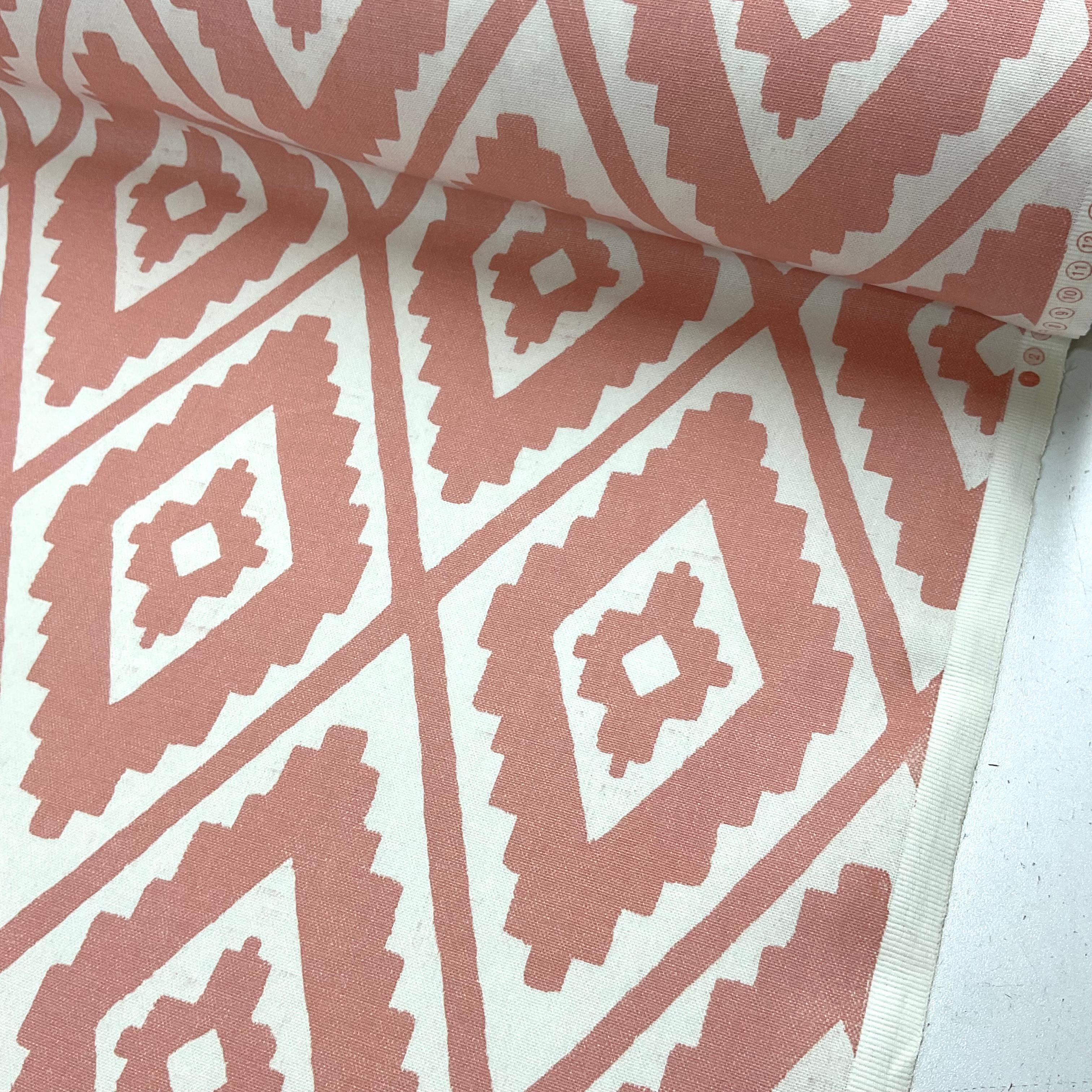 Mercan Etnik Kilim Pamuk Keten Kumaş
