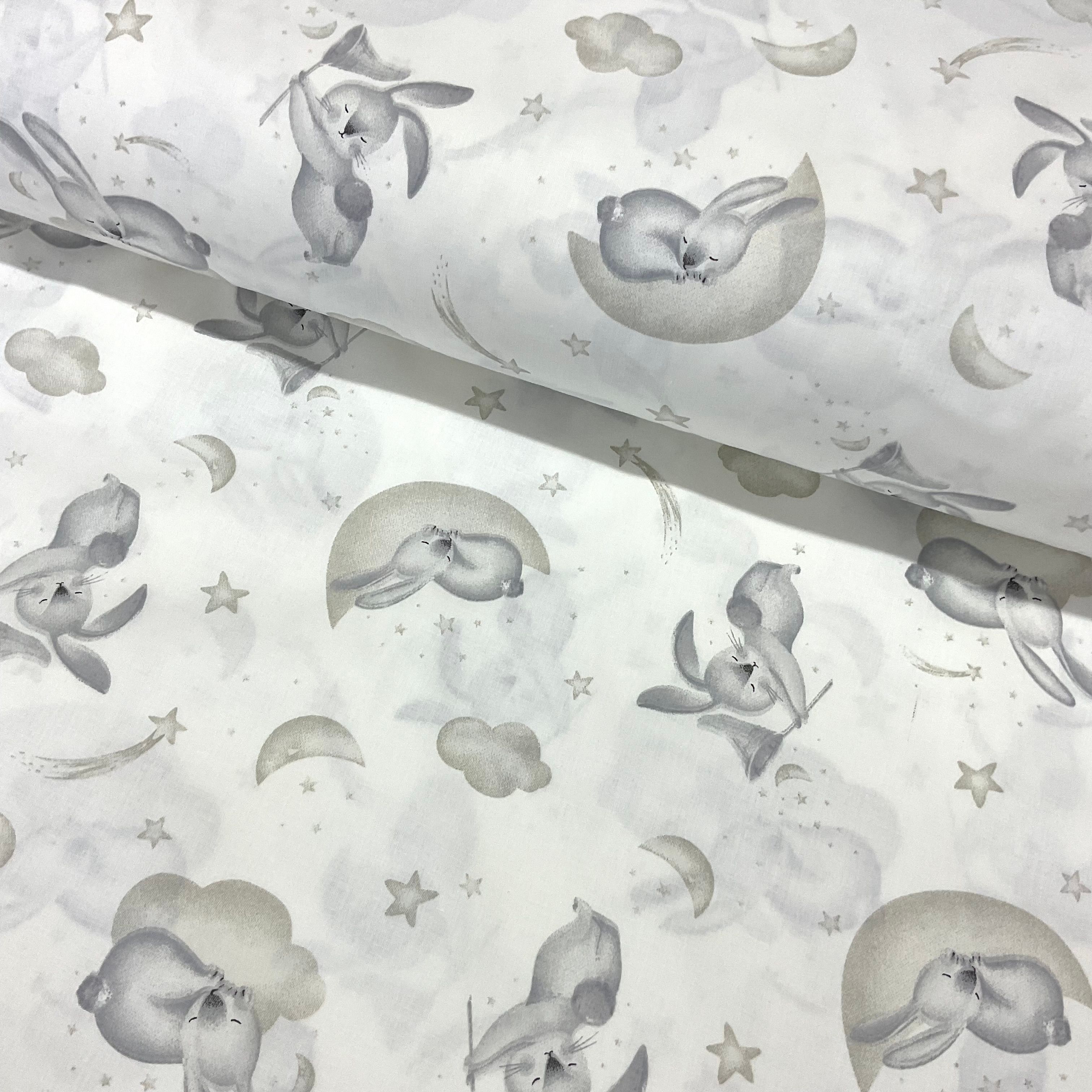 Uykucu Tavşan Poplin Kumaş