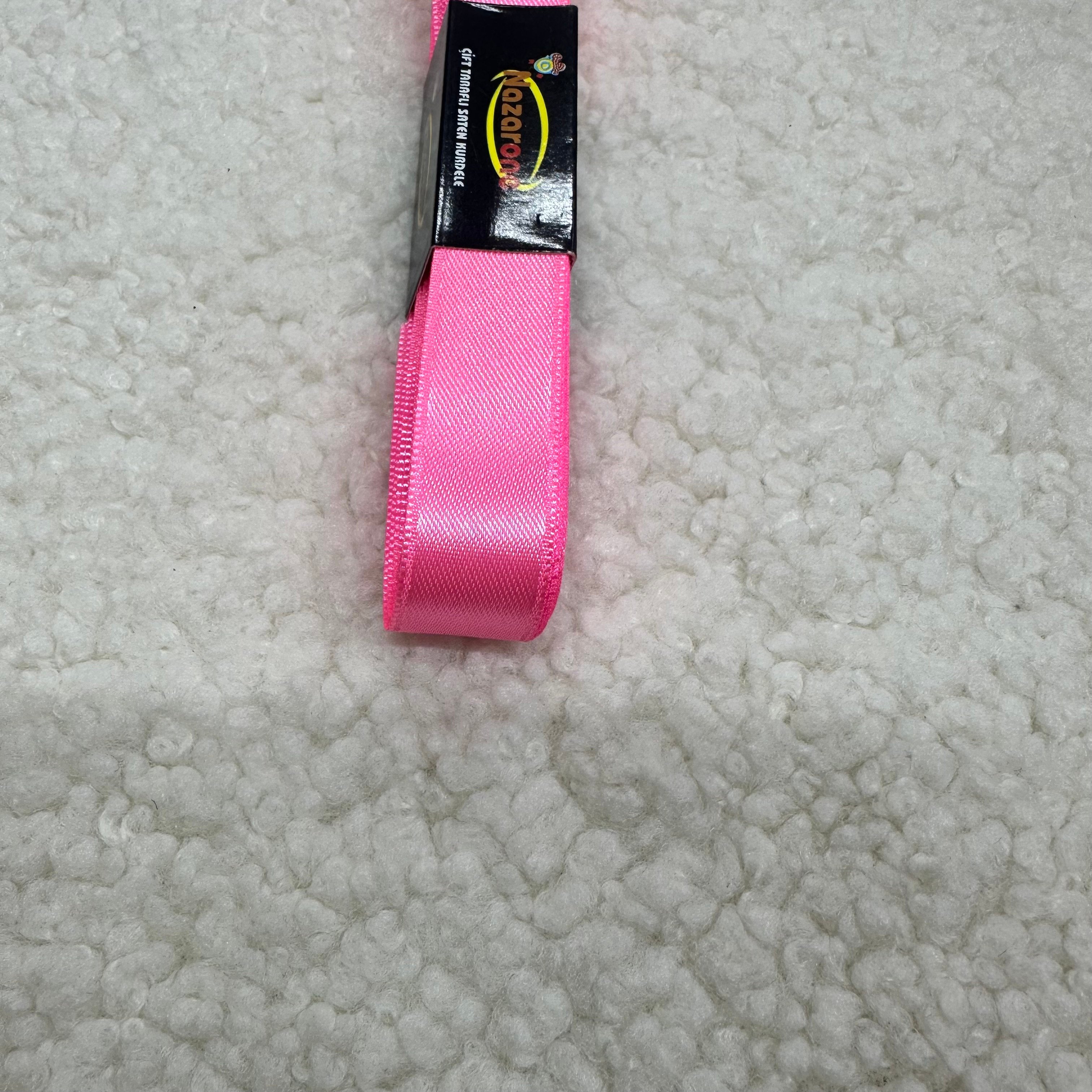 İki Cm Neon Pembe Saten Kurdele
