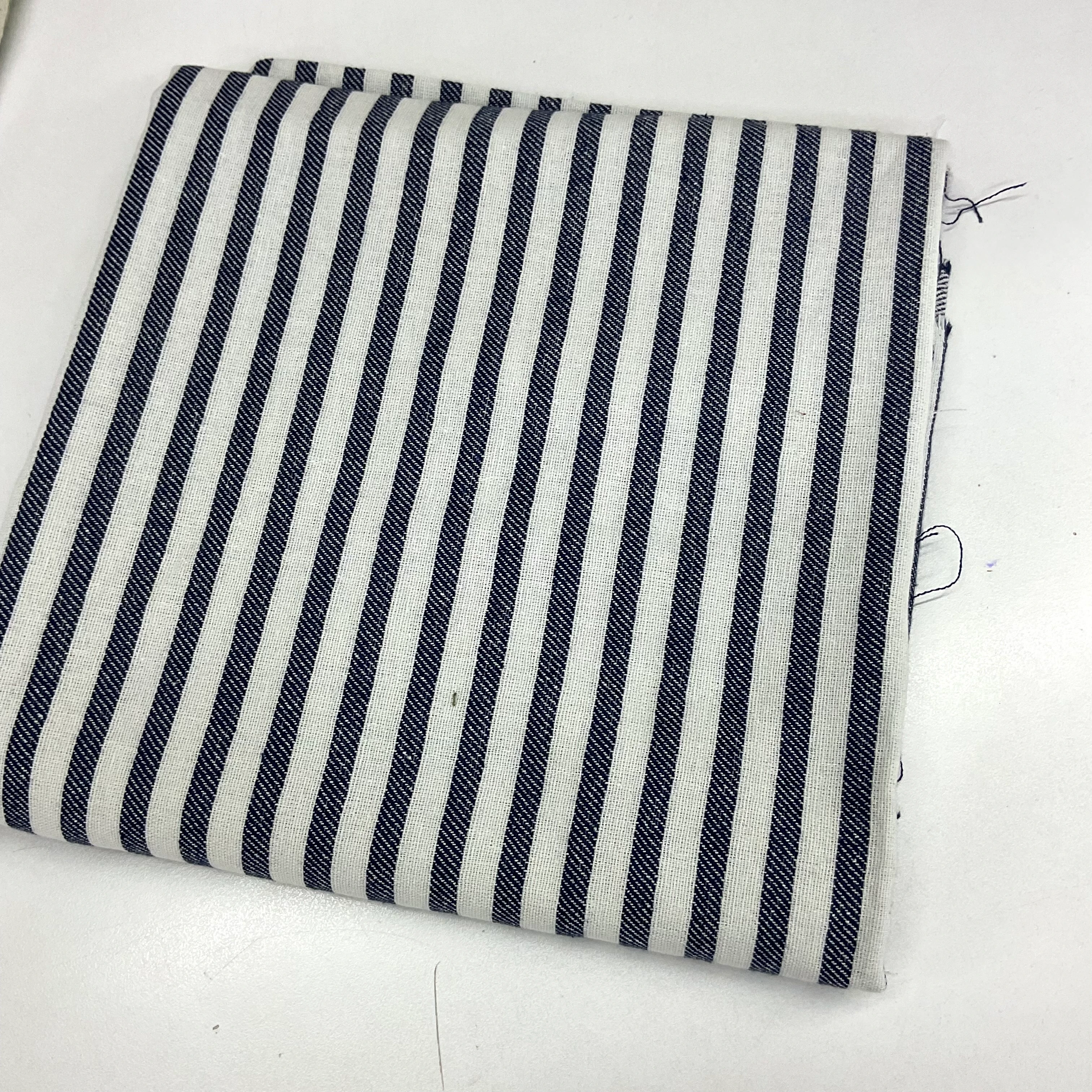 100*200 cm Lacivert Çizgili Parça Buldan Bezi Kumaş