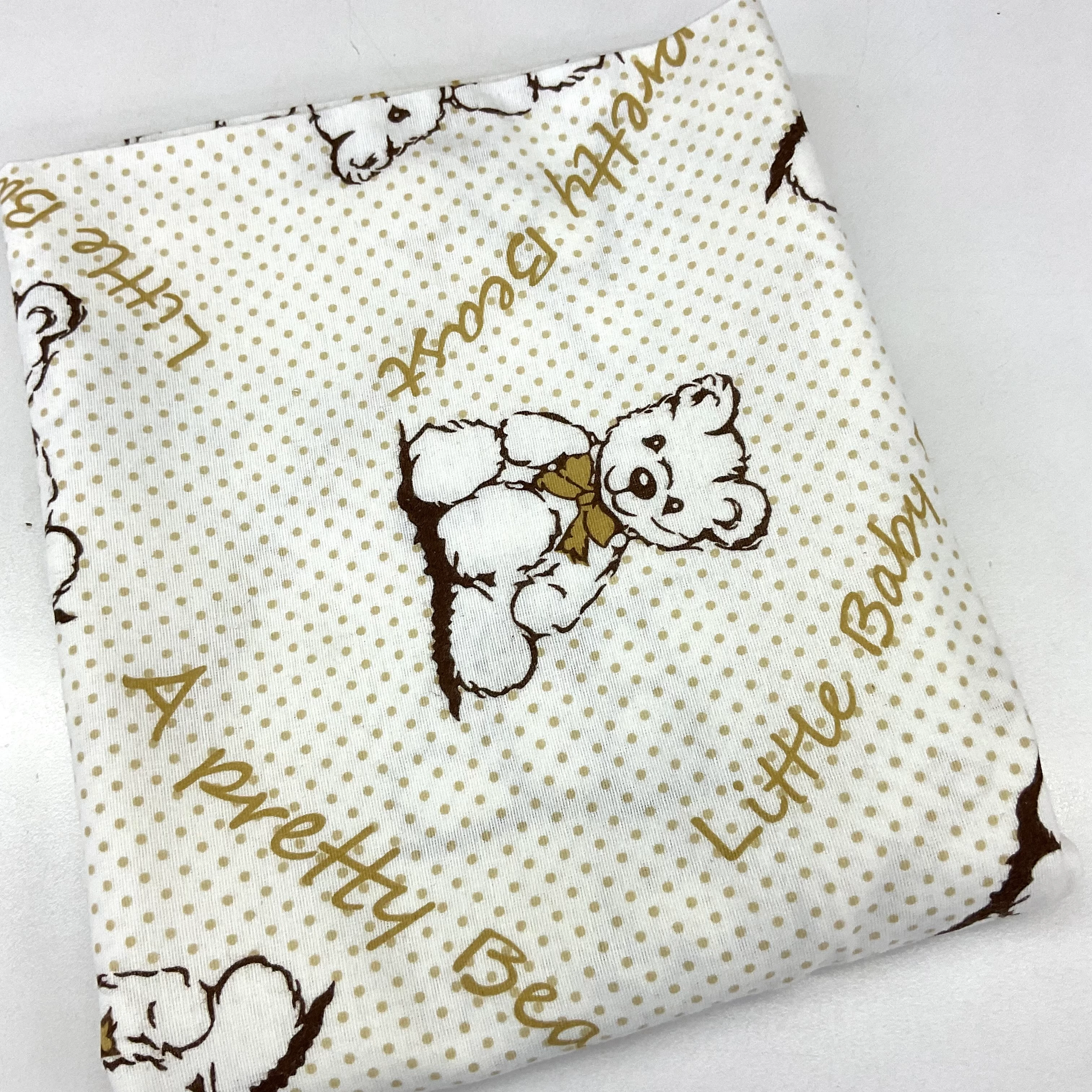 Bej Sevimli Ayılar 100*240 Cm Parça Pazen Kumaş 