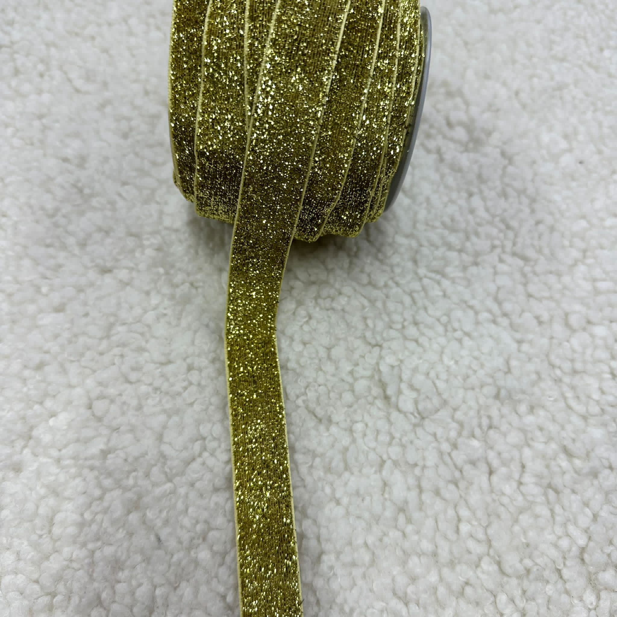 Gold Simli 2 Cm Kadife Kurdele Top 20Mt