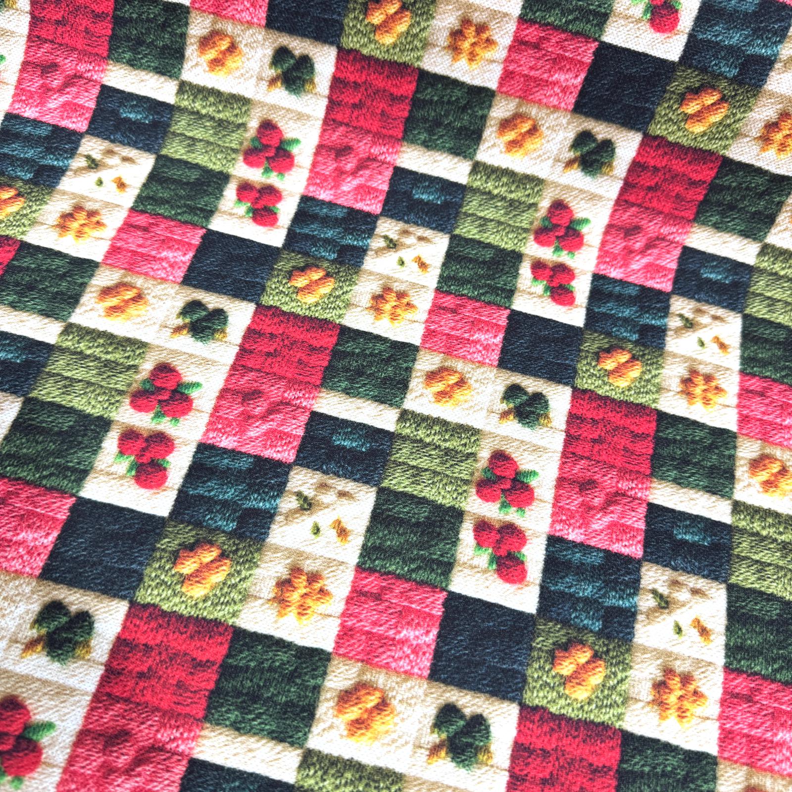 Kırkyama Çiçekler 3D Dijital Baskı Kumaş