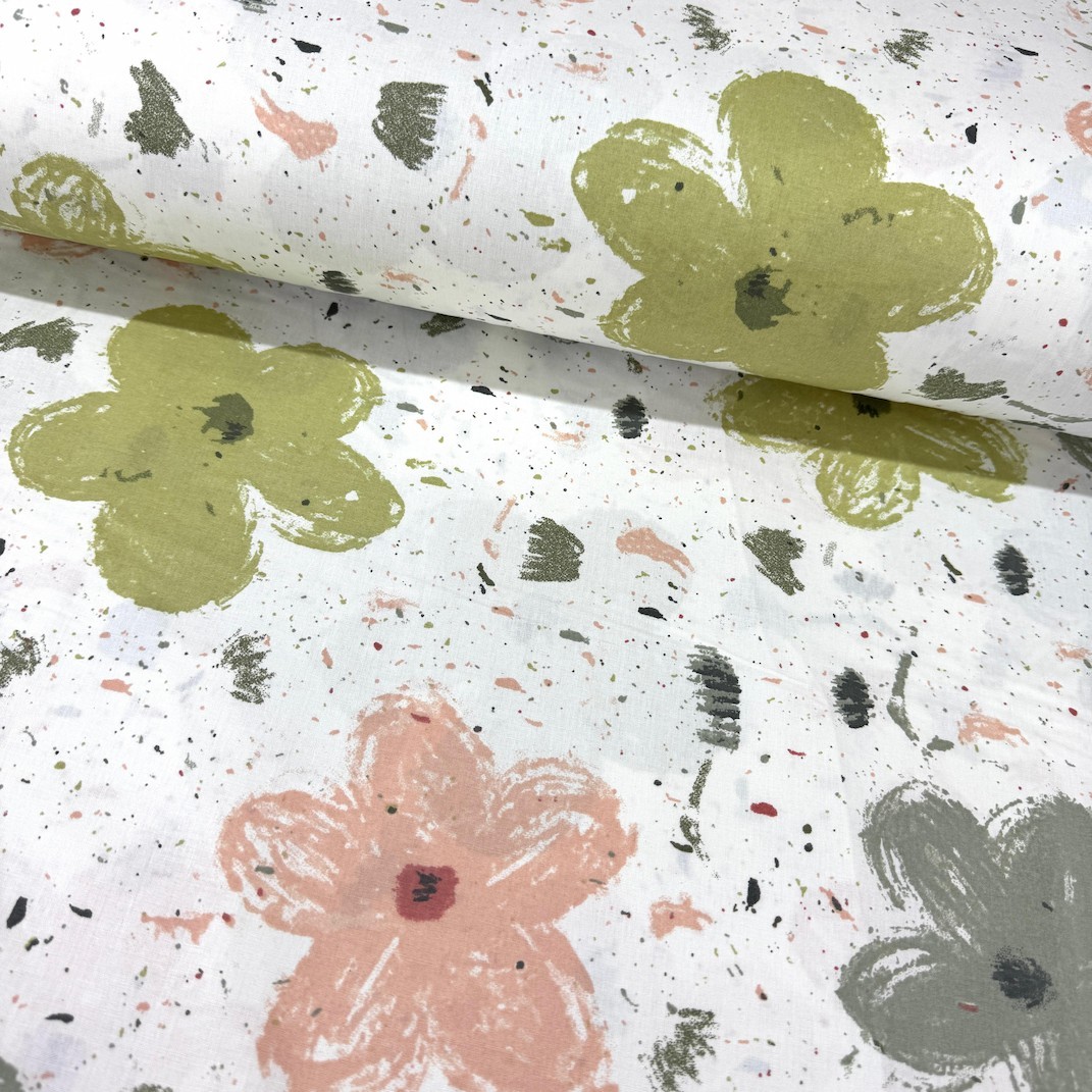 Pastel Bahçe Poplin Kumaş