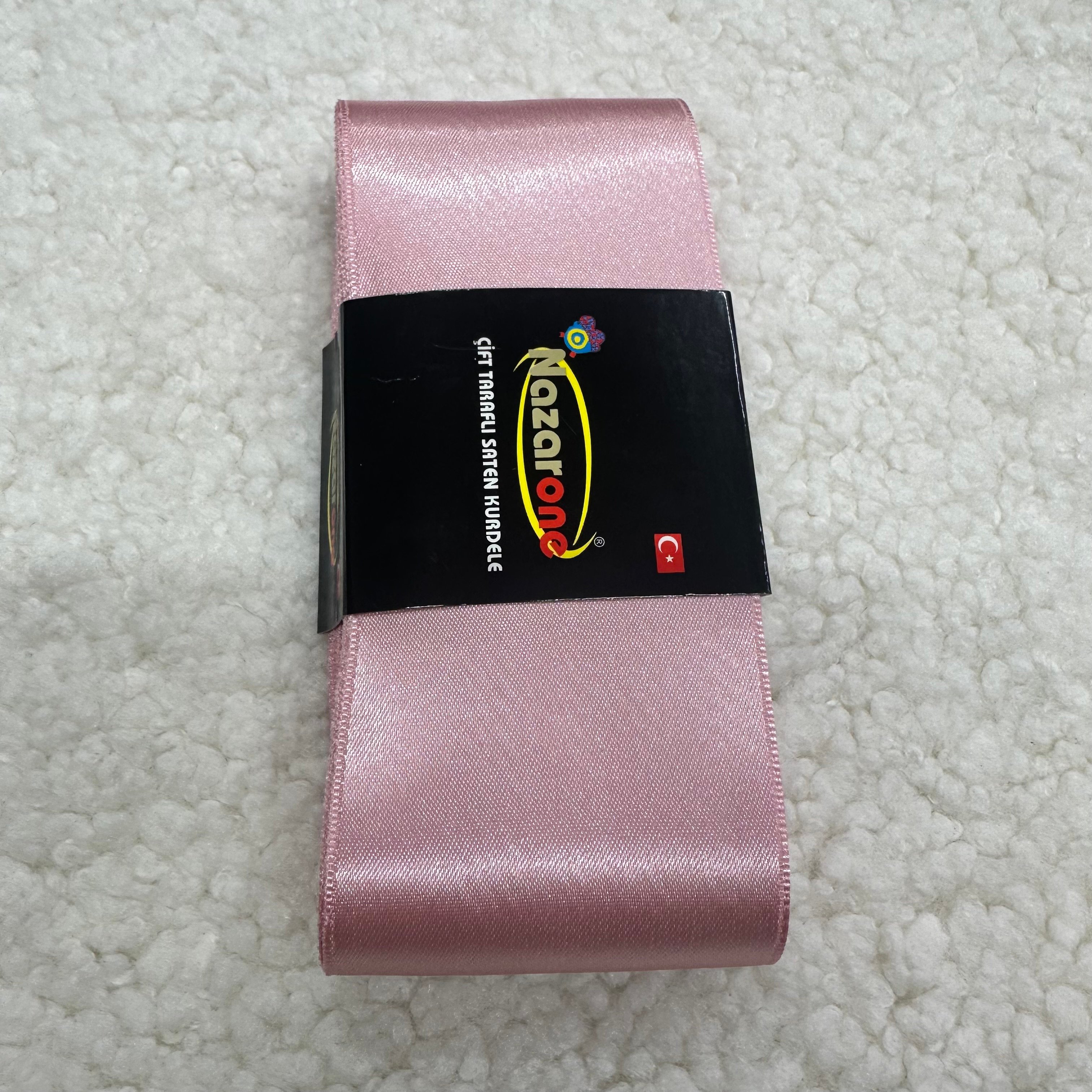 Altı Cm Toz Pembe Saten Kurdele