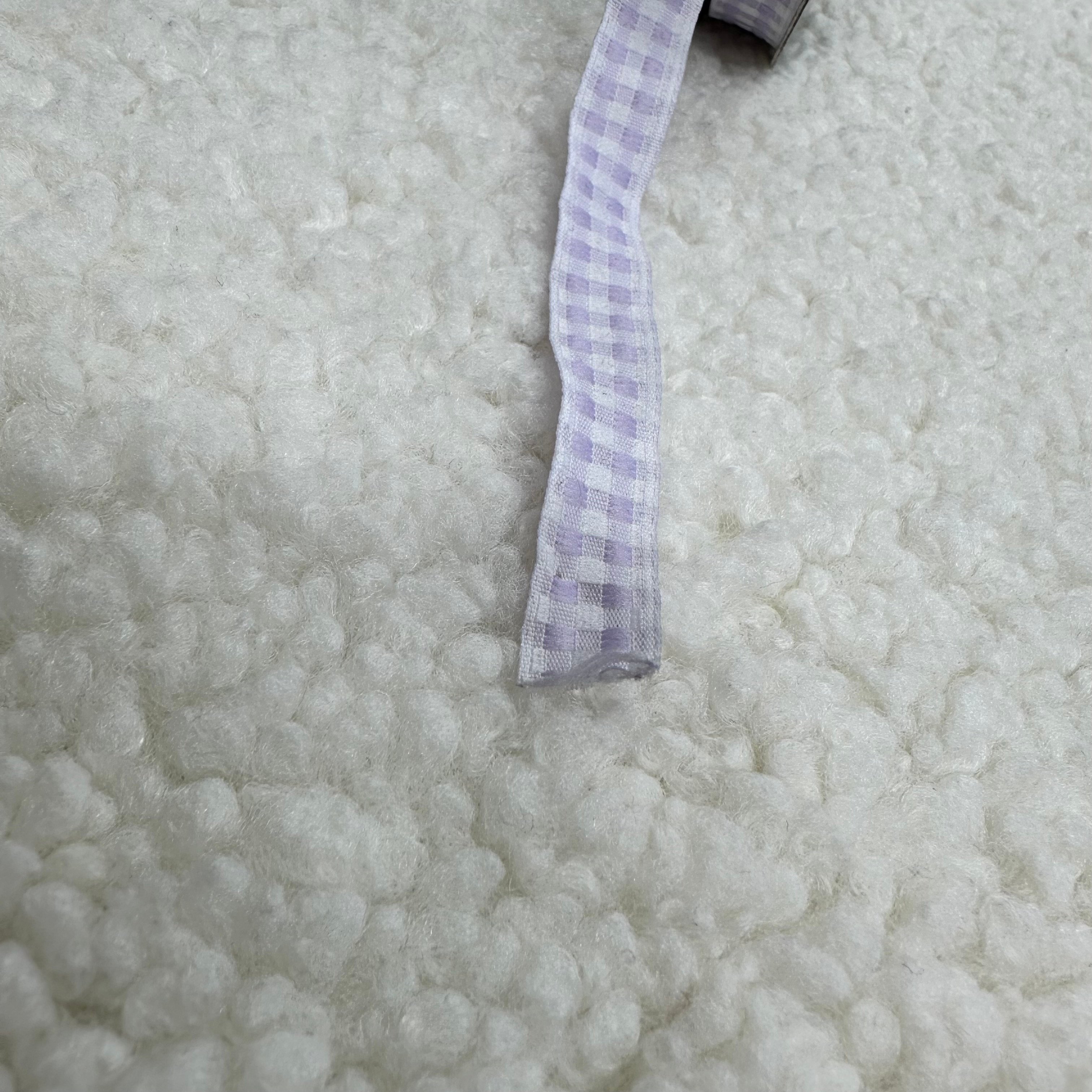 Top Lila 10mt. İnce Kare Desenli Şerit