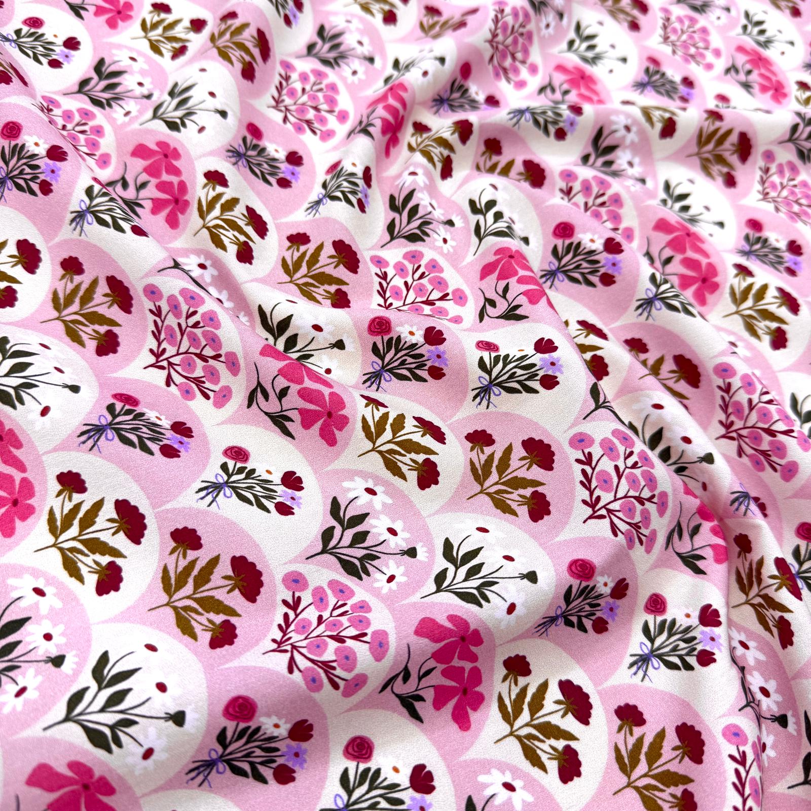 Çiçek Demetleri İntaşlar Markalı Poplin Kumaş