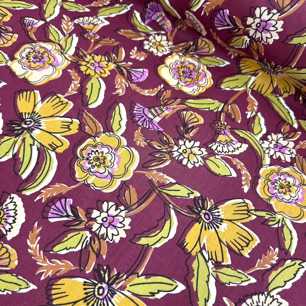 Begonvil Rüyası Premium Poplin Kumaş