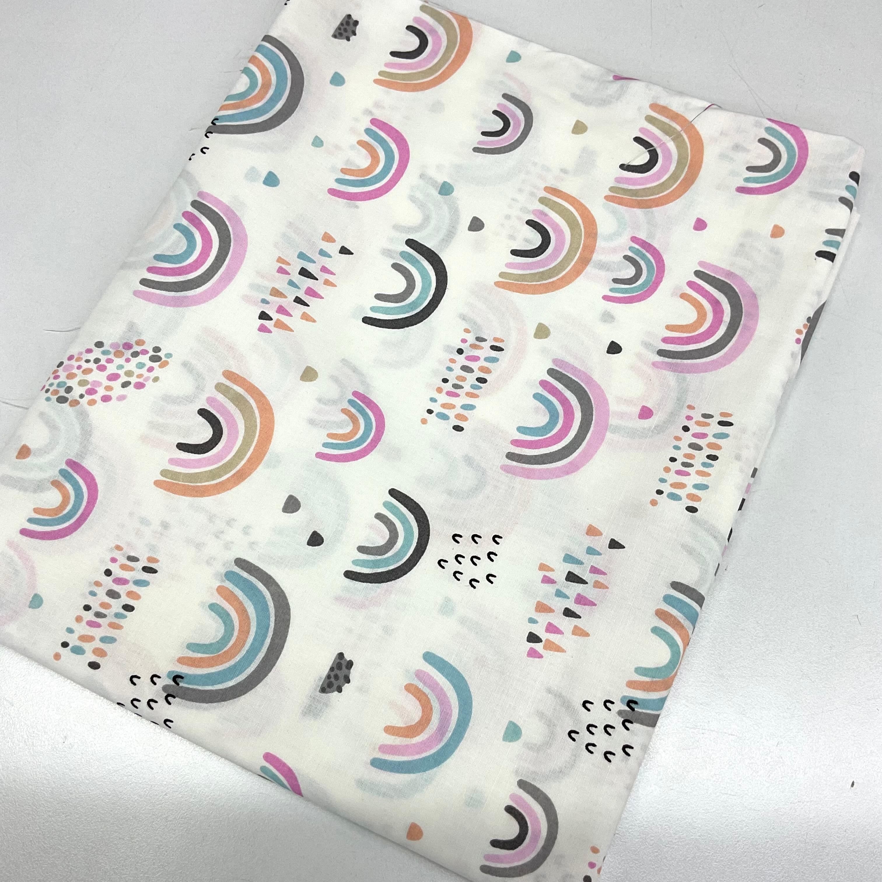Pembe Gökkuşakları 100*240 cm Parça Dijital Poplin Kumaş
