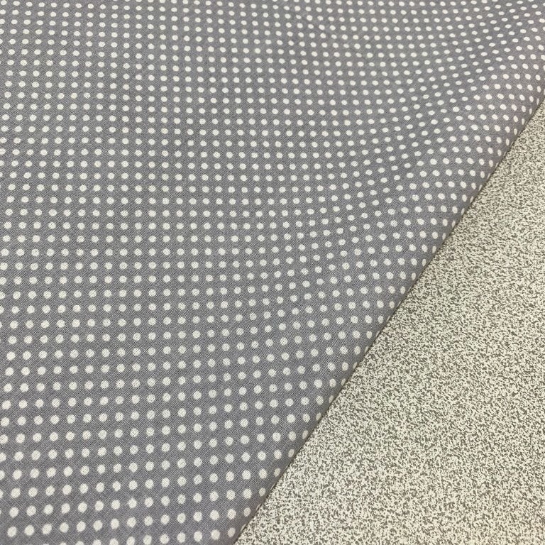 Gri Küçük Puantiyeli Poplin Kumaş