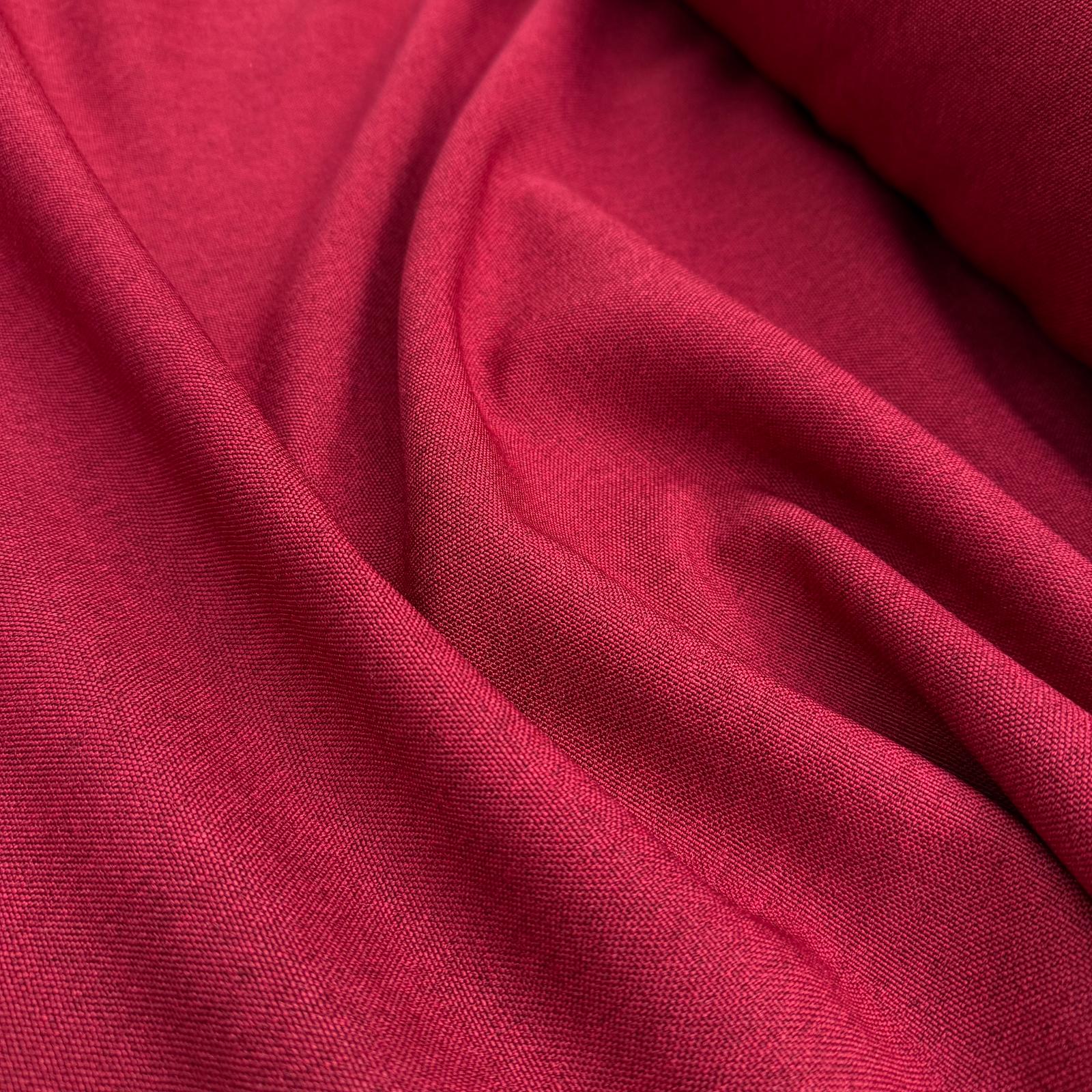 Düz Renk Polyester Kanvas Kumaş - Vişne