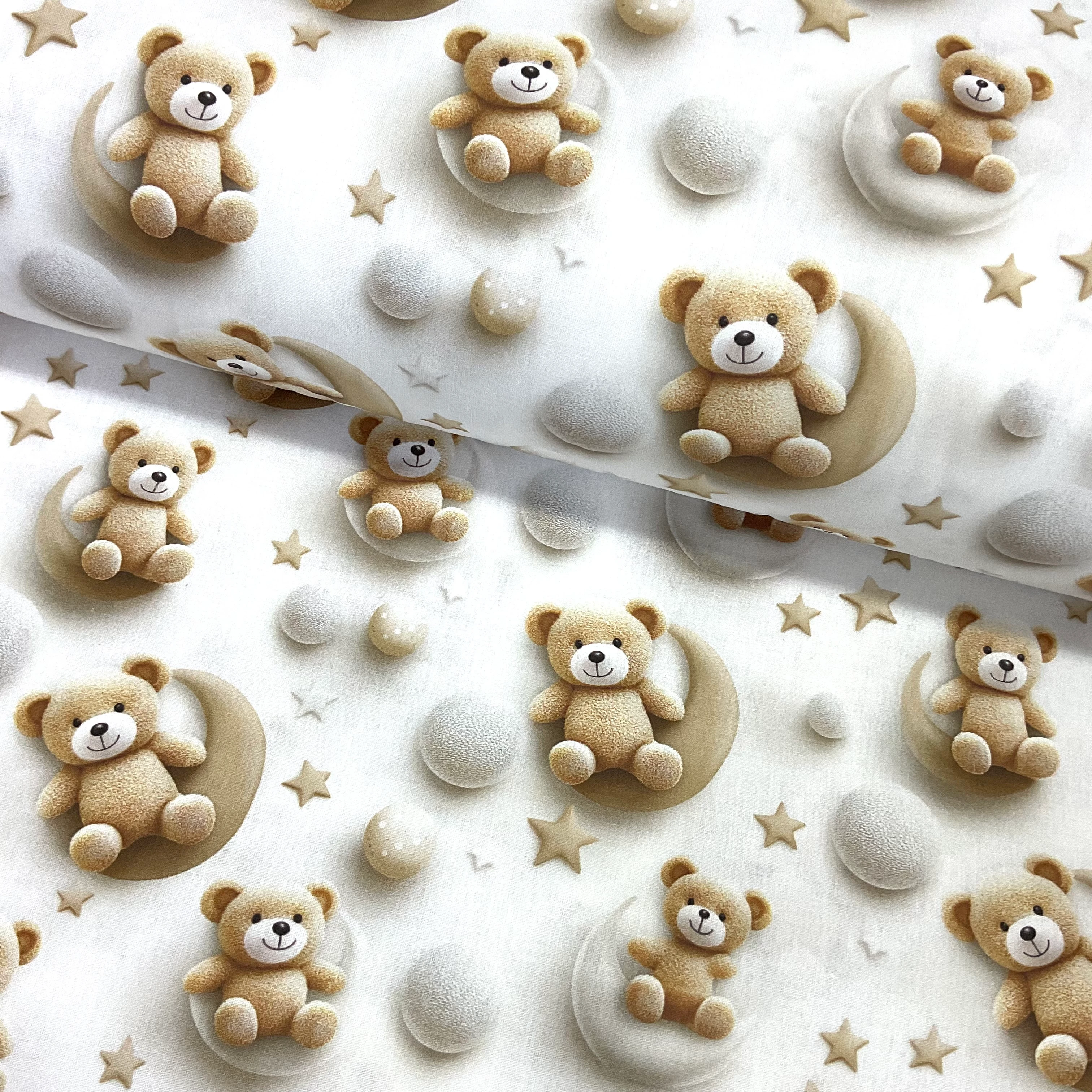 Güzel Ayılar Dijital Poplin Kumaş