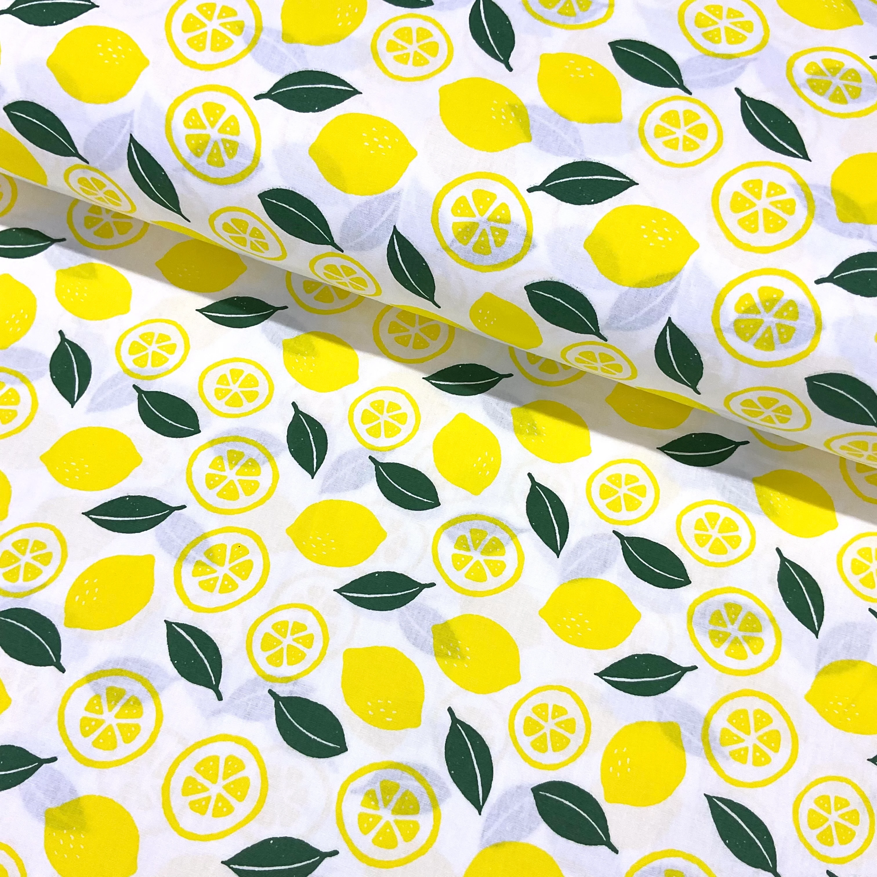 Yapraklı Limonlar Poplin Kumaş