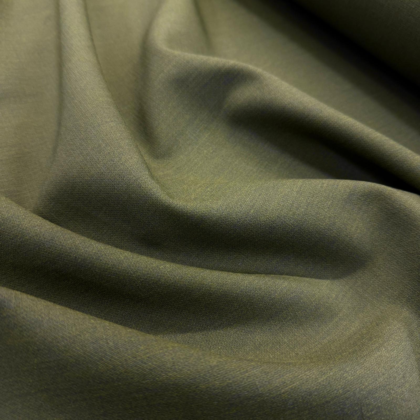 Haki Keten Efektli Magic Likralı Viskon Kumaş