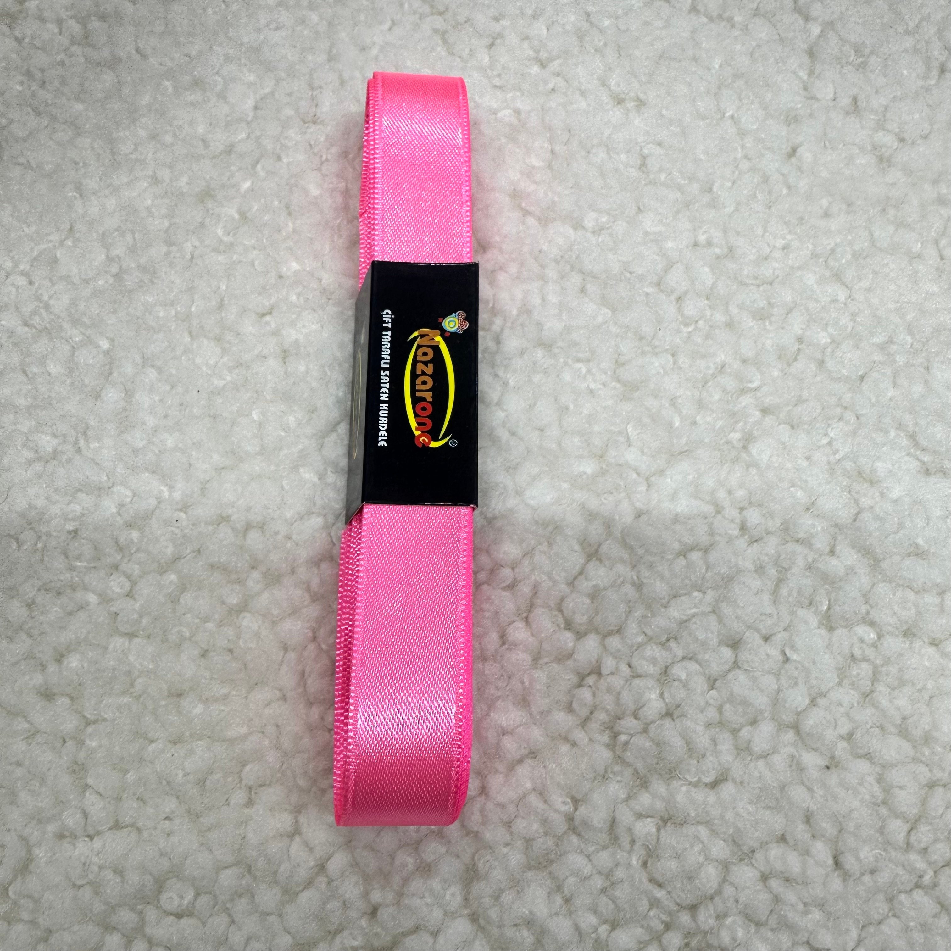 İki Cm Neon Pembe Saten Kurdele
