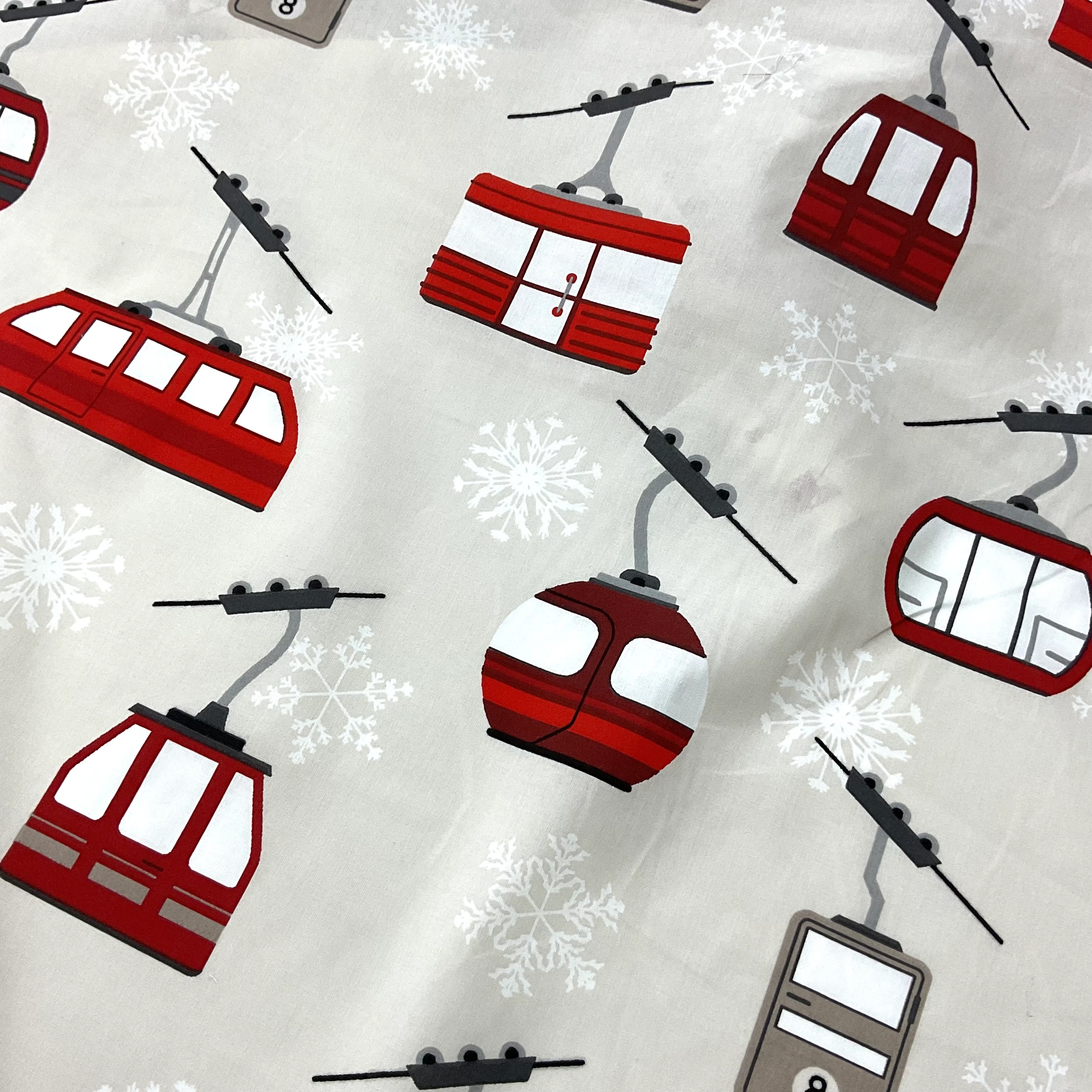 Hafif Defolu Teleferik Premium Poplin Kumaş