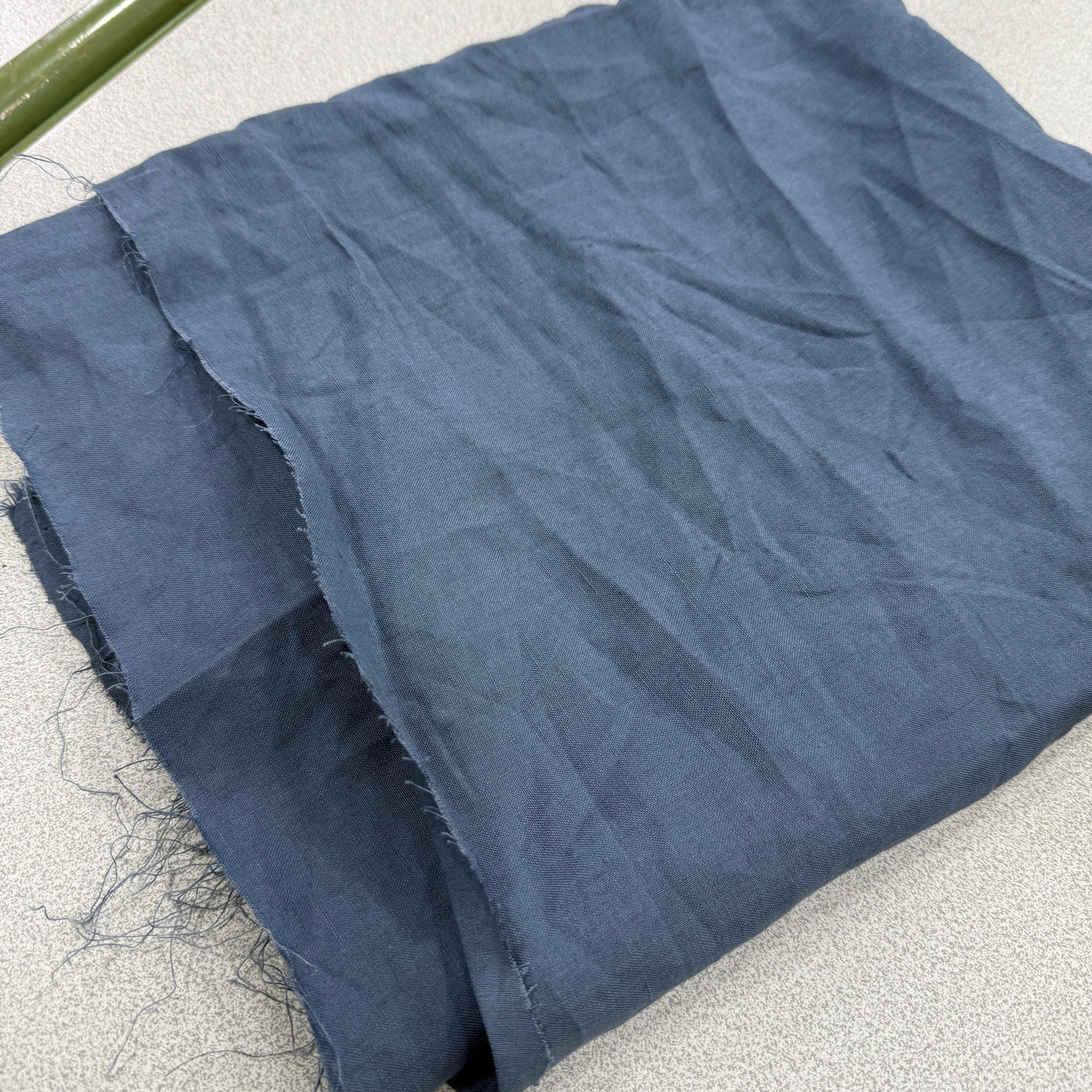 Giyimlik No:25 İndigo Mavi 50*140 cm Parça Ham Keten Kumaş