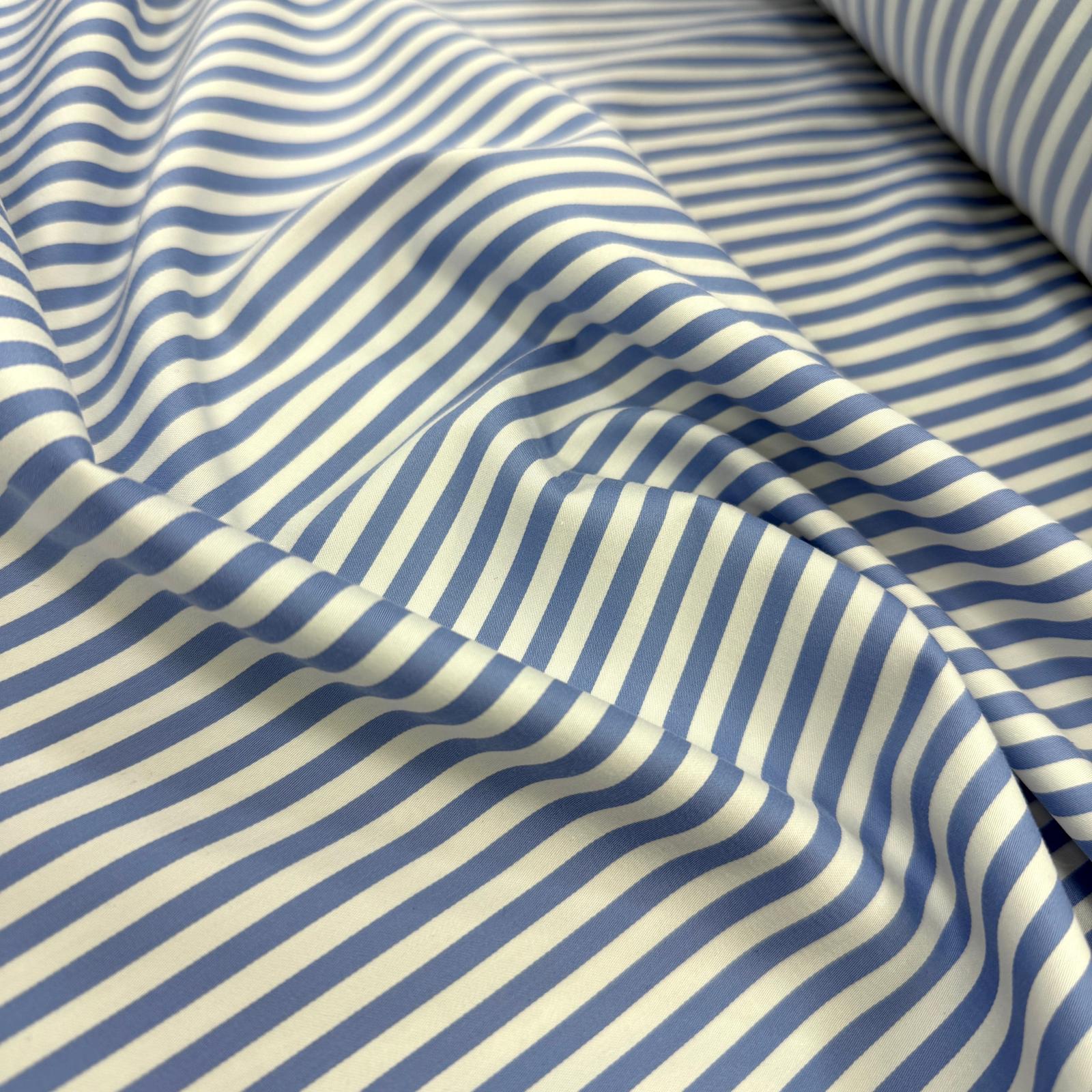 Kampanyalı Mavi Çizgiler 50/1 Poplin Kumaş