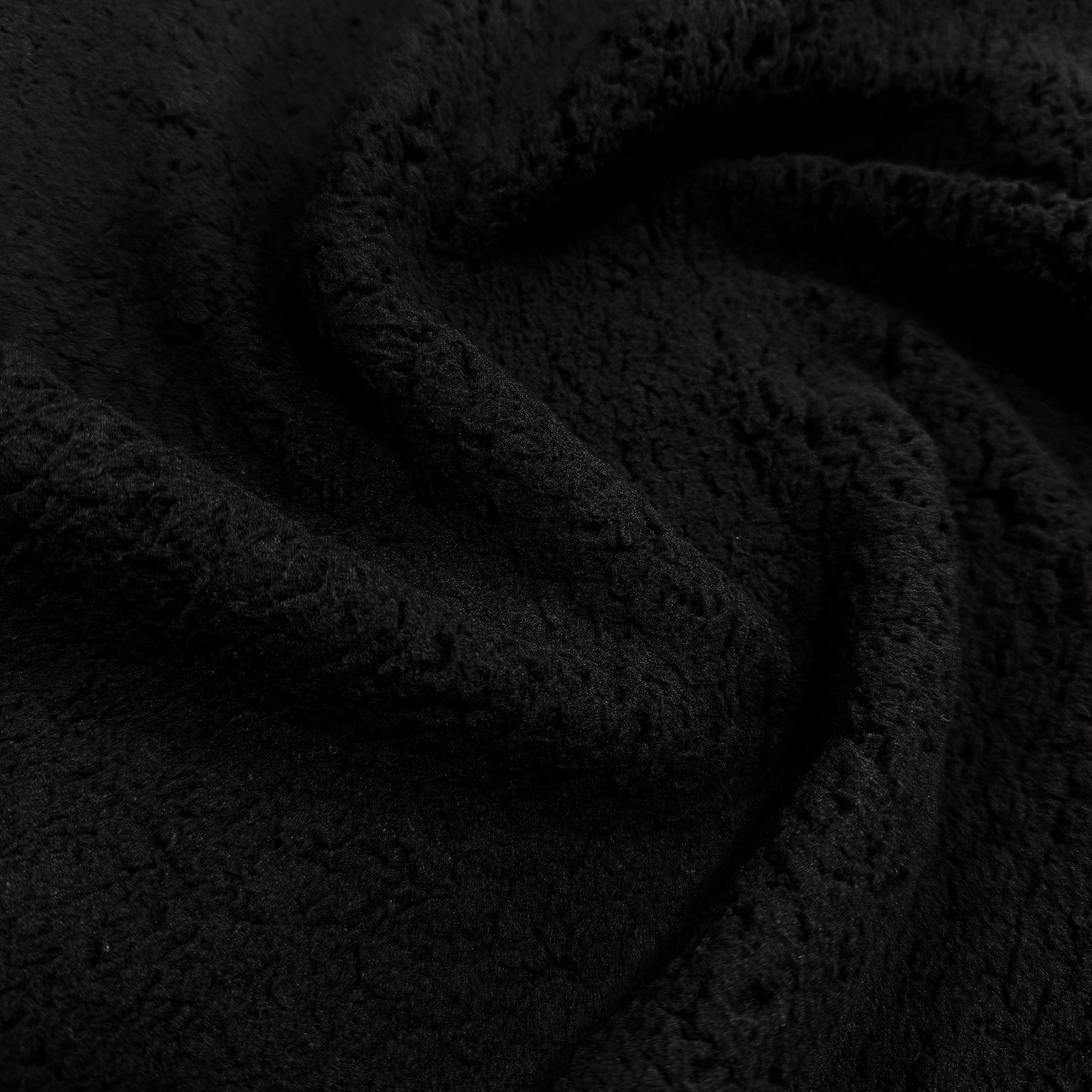 Siyah Astarlı Fleece (Kuzu) Welsoft Kumaş