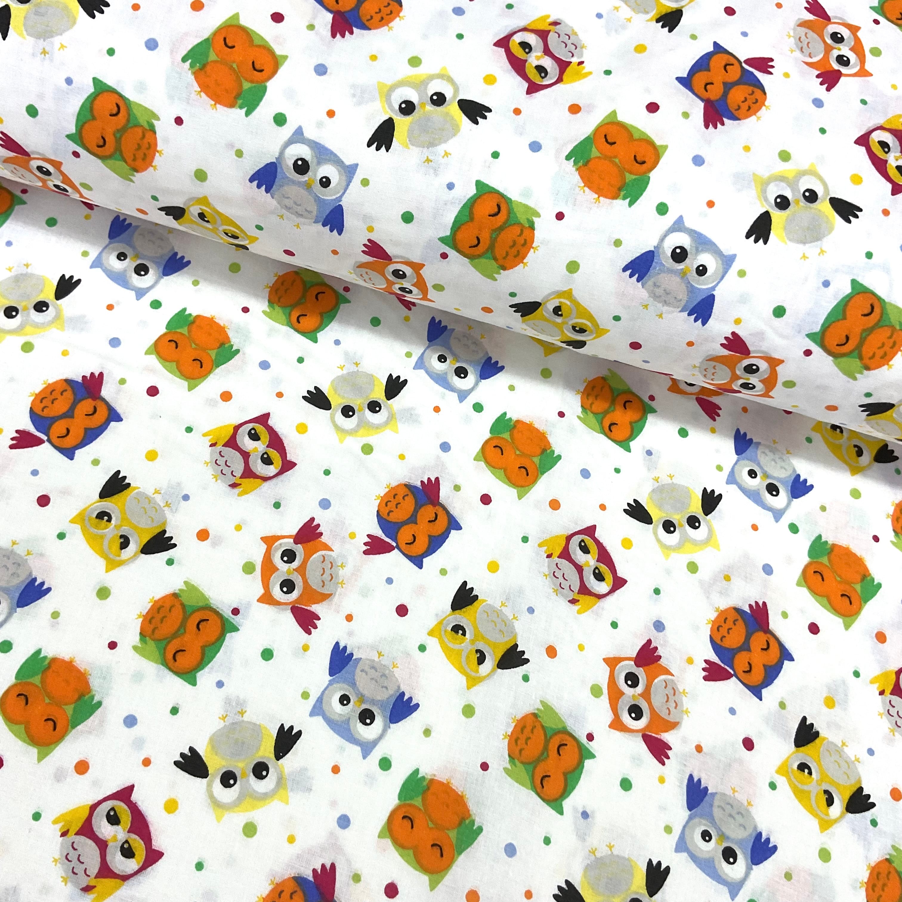 Defolu Baykuşlar Premium Poplin Kumaş