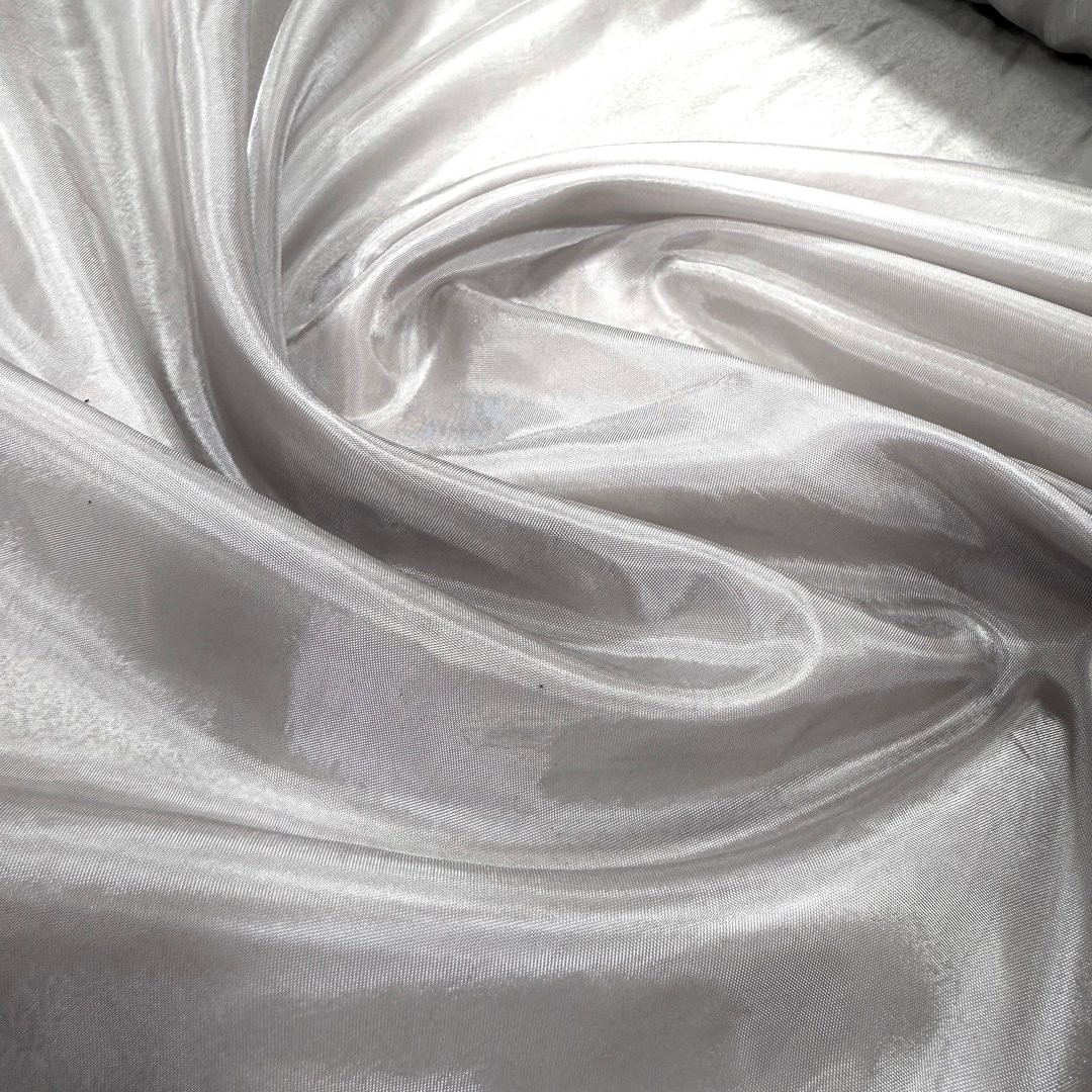 İnce Polyester Astar Saten Kumaş - Gri