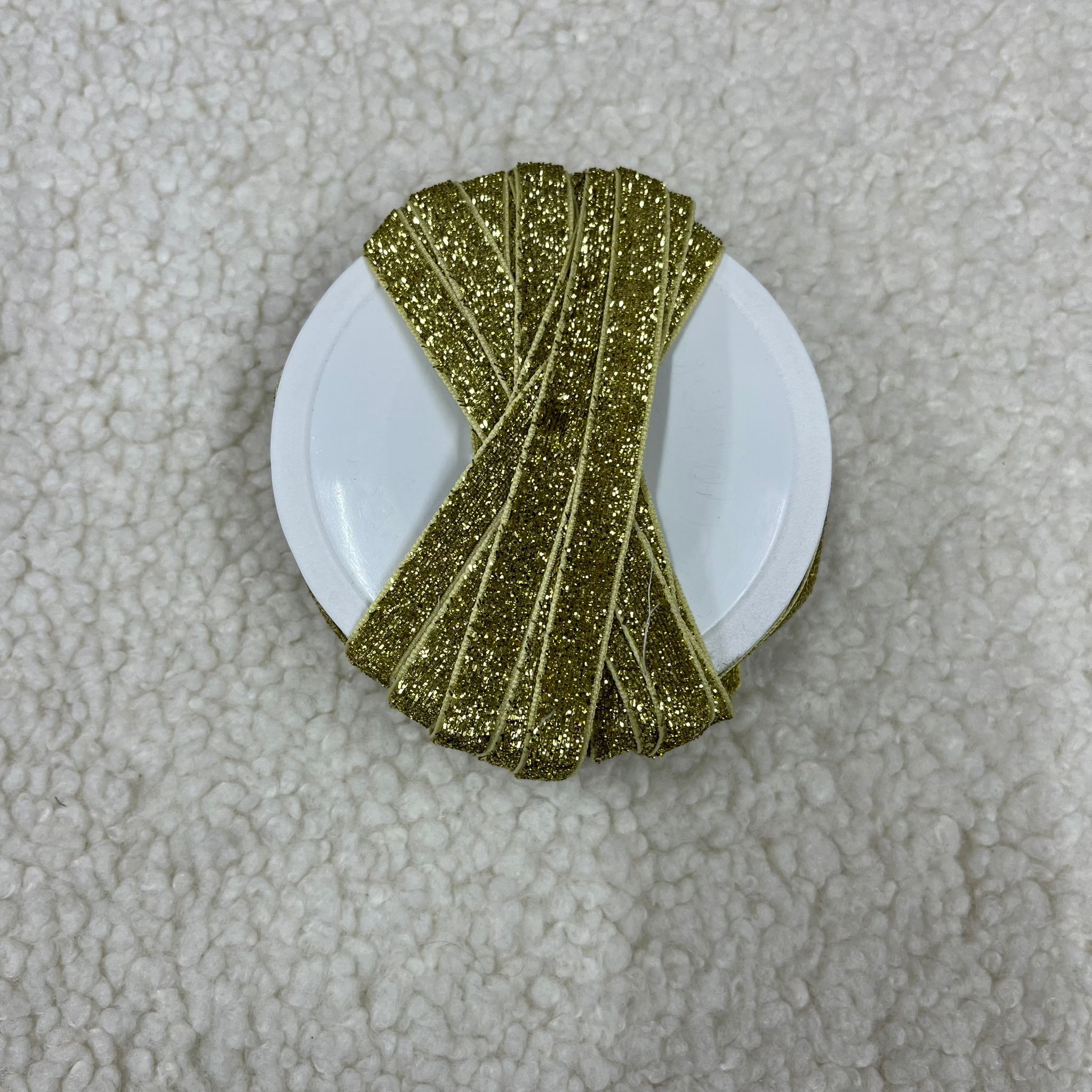 Gold Simli 1 Cm Kadife Kurdele Top 20 Mt