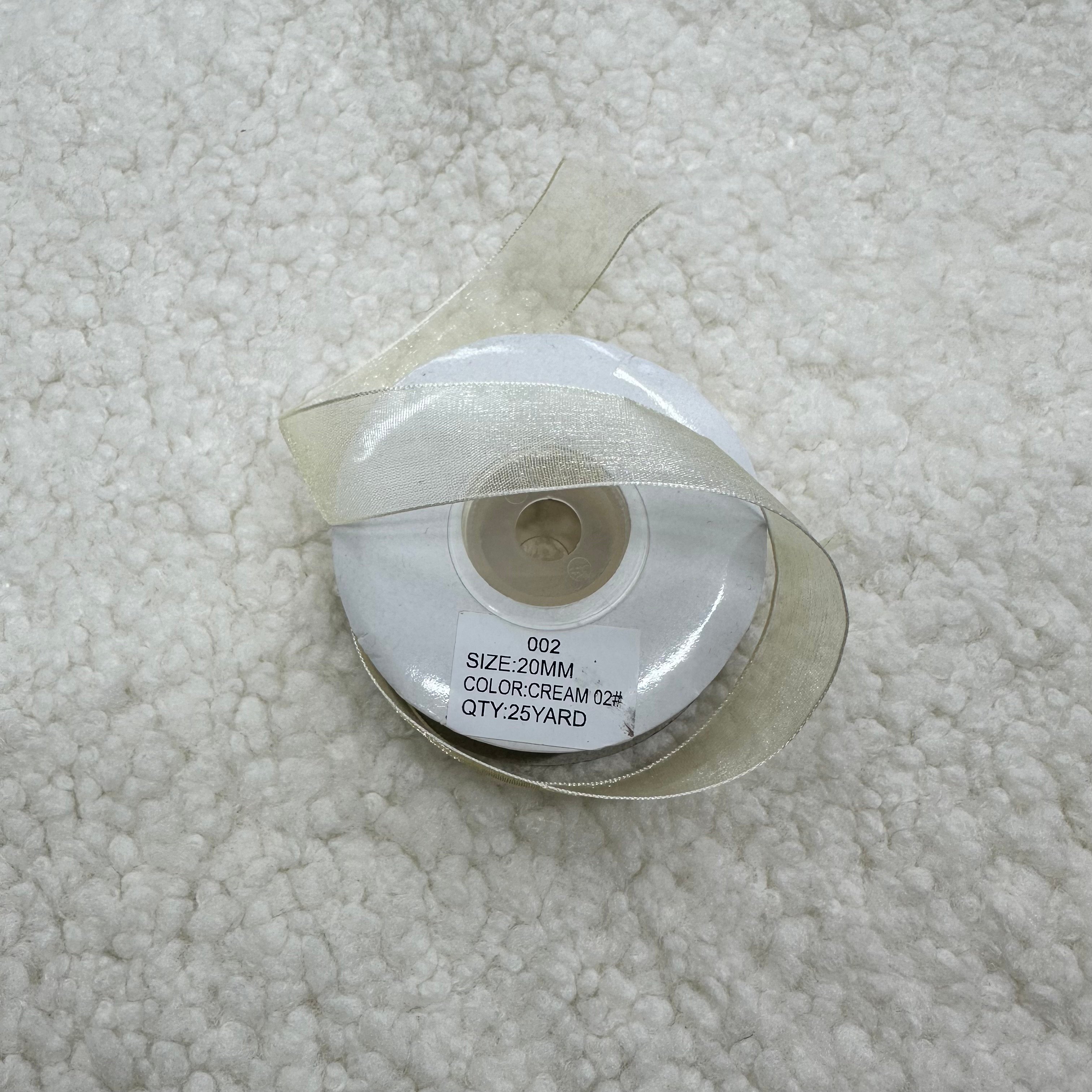 Krem Organze Kurdele 2 Cm