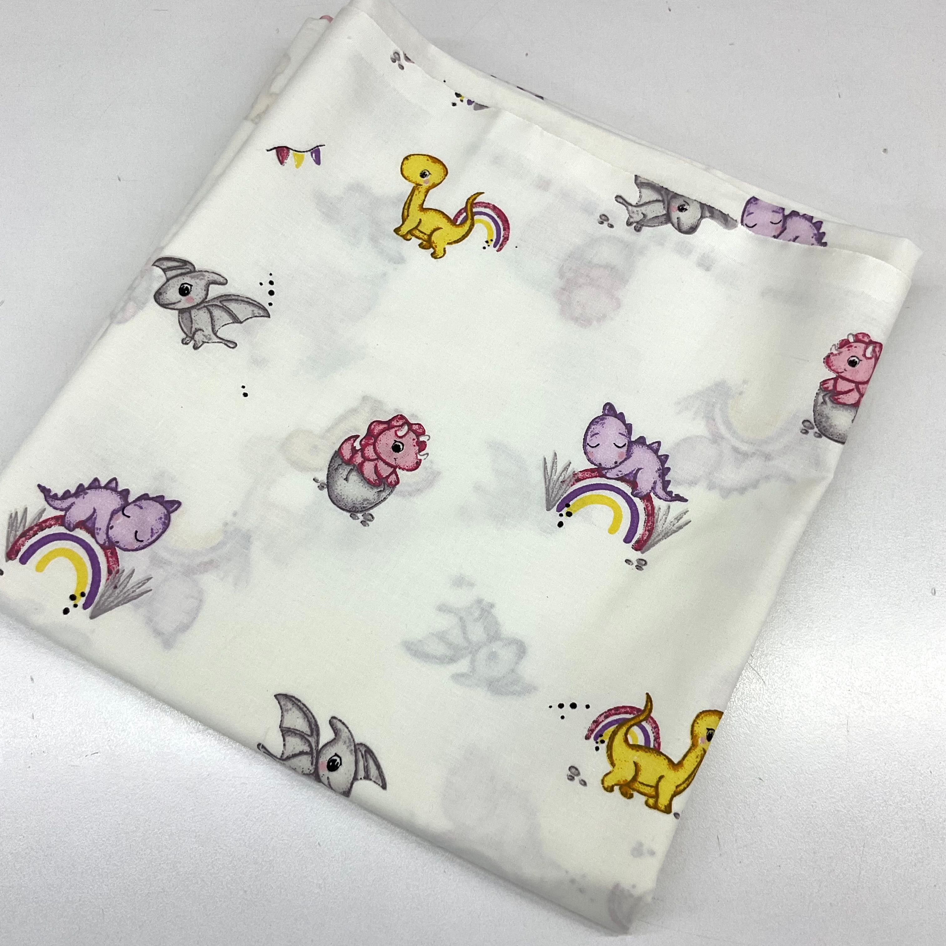 Pembe Dinazor 100*240 cm Parça Dijital Poplin Kumaş