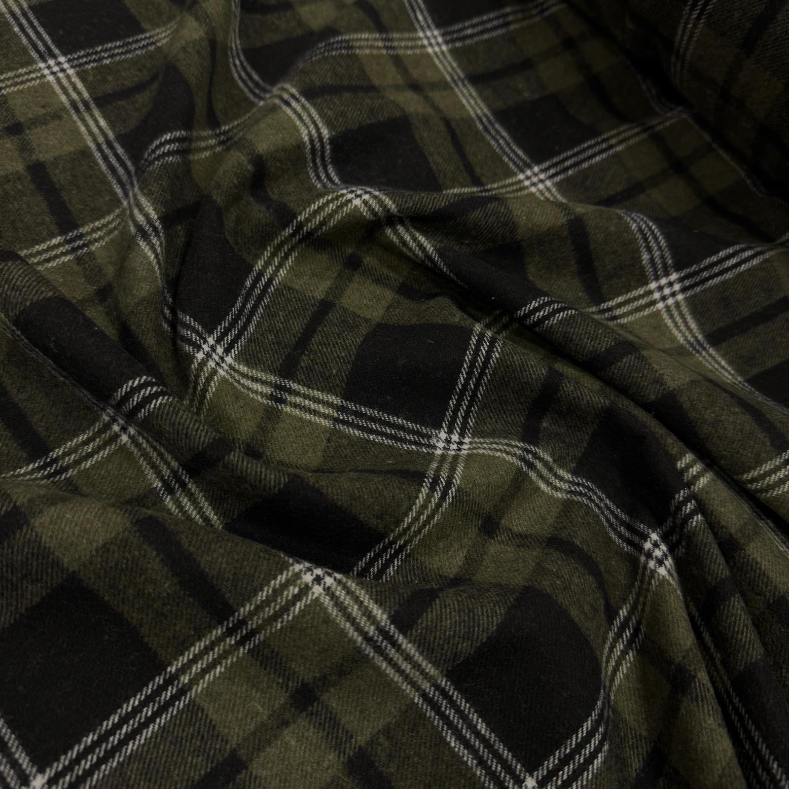 Haki İnce Ekoseler Oduncu Kumaş