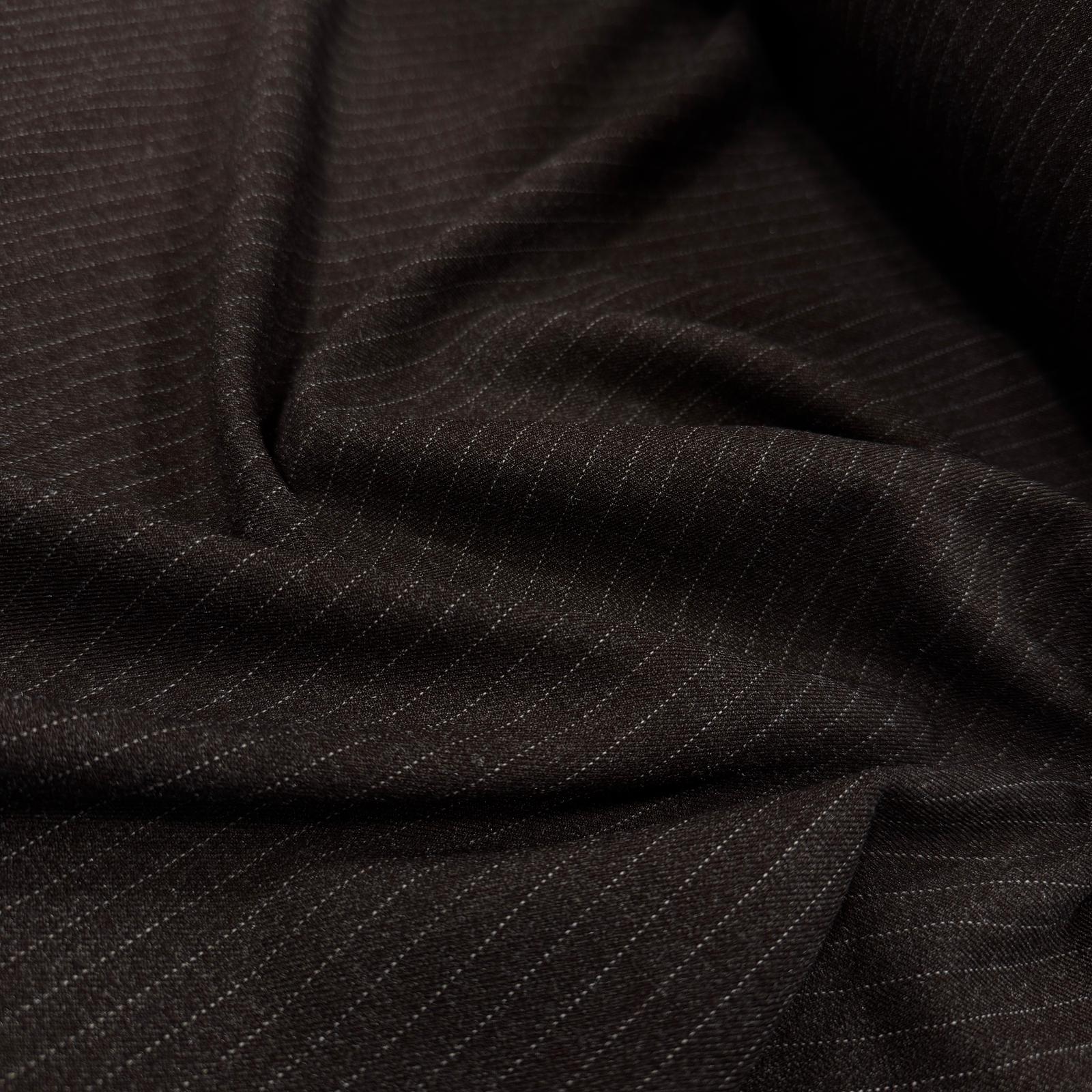 Mevsimlik İngiliz Kahve Çizgili Likralı Yünlü Dokuma Kumaş