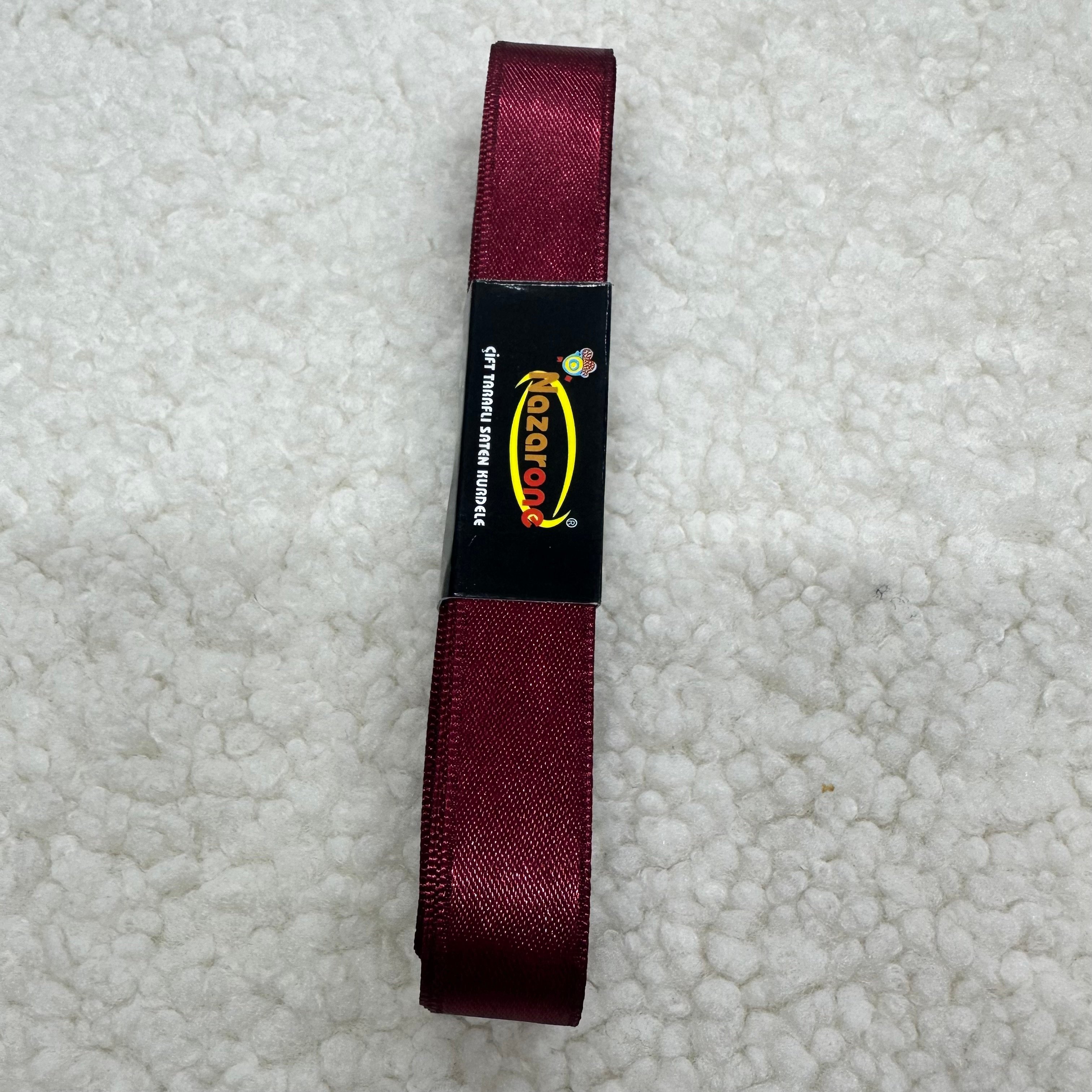 İki Cm Bordo Saten Kurdele